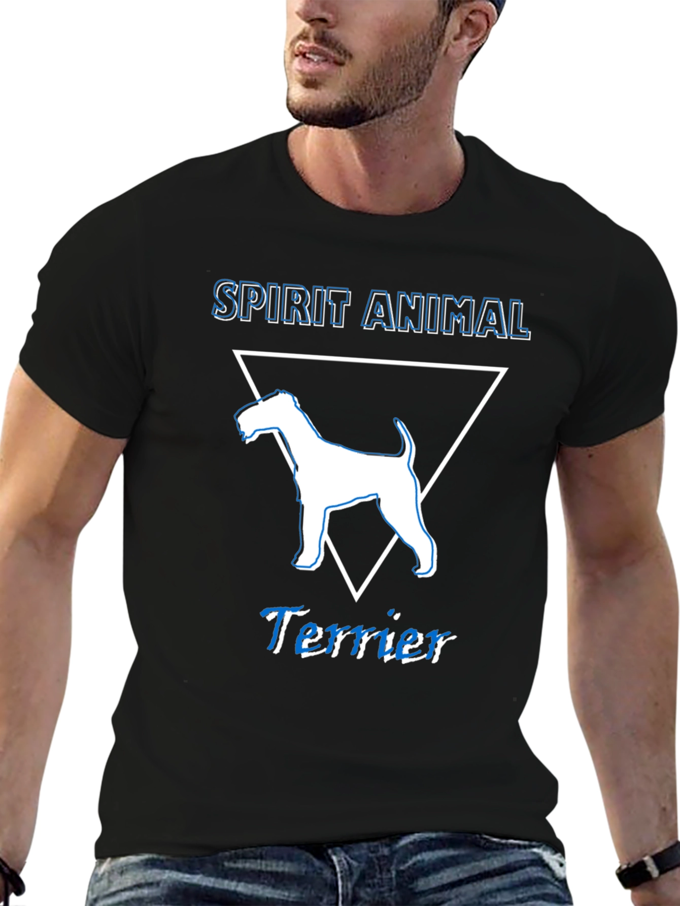 Spirit Animal Terrier T-Shirt - Mens Black Tee