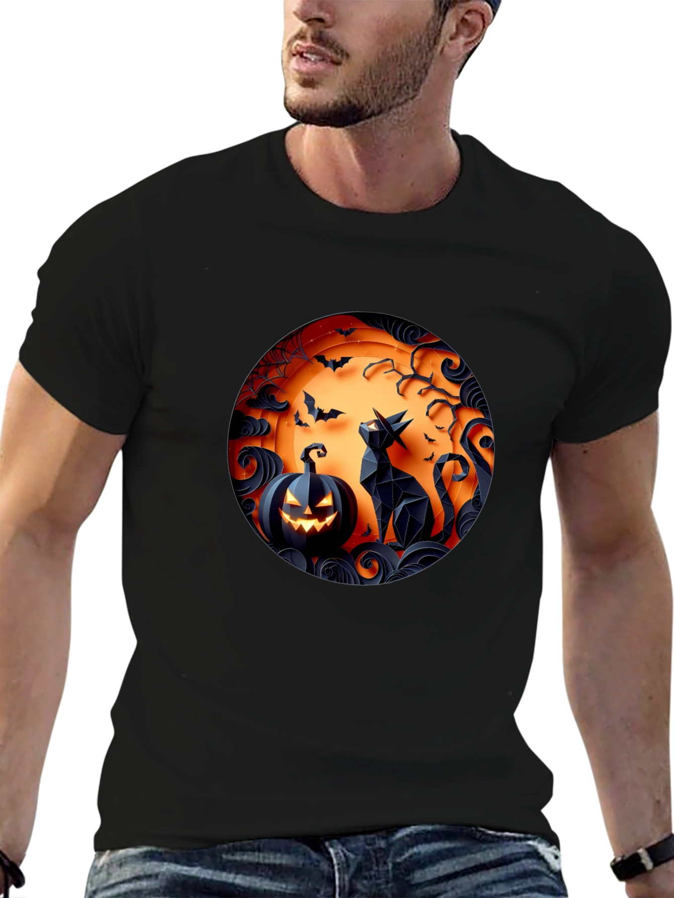Halloween Cat Pumpkin T-Shirt