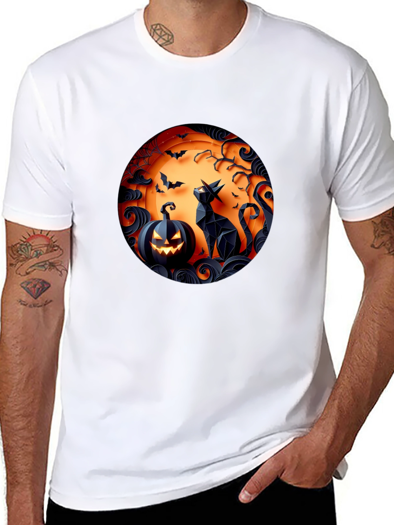 Halloween Cat Pumpkin T-Shirt