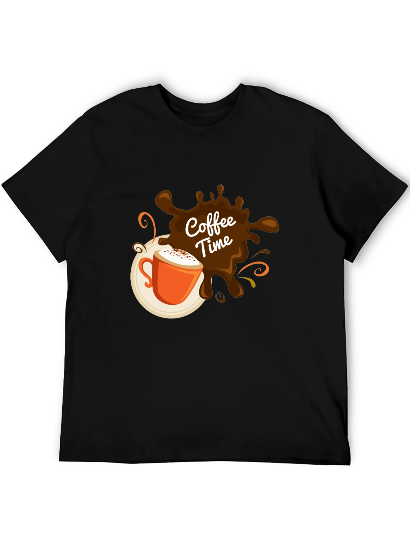 Coffee Time Graphic Black T-Shirt