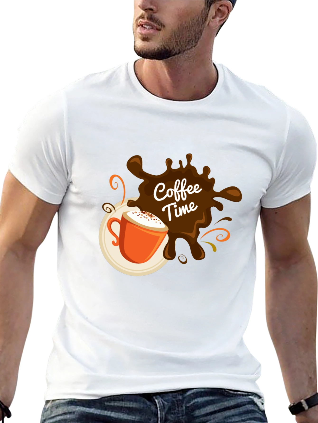 Coffee Time Graphic Black T-Shirt