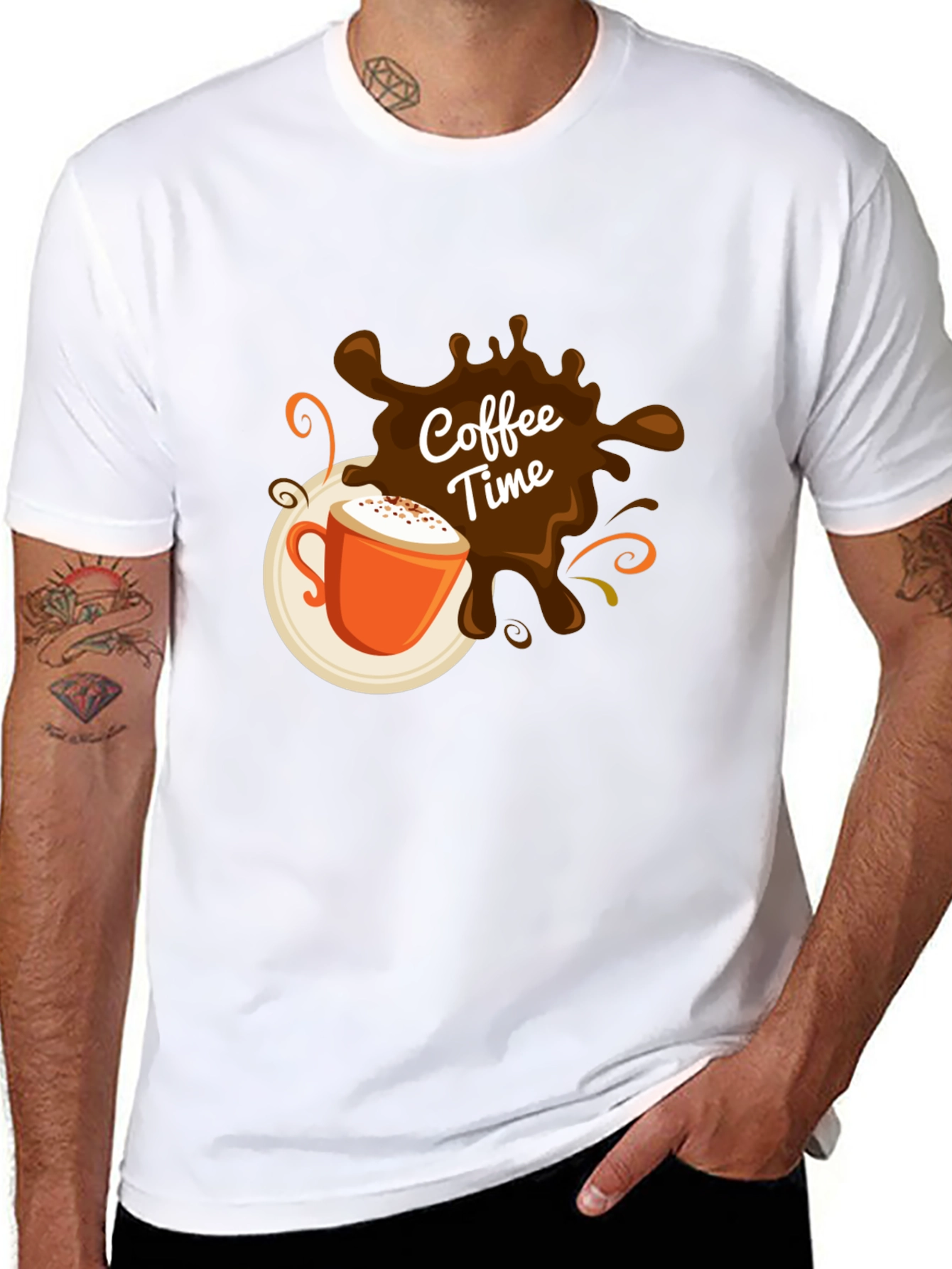 Coffee Time Graphic Black T-Shirt