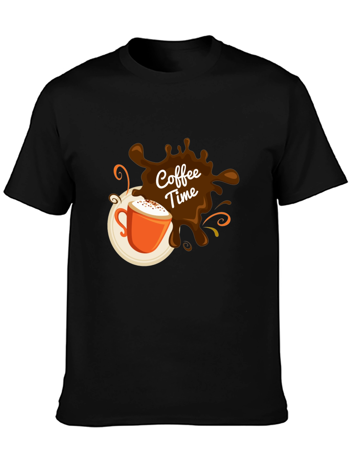 Coffee Time Graphic Black T-Shirt