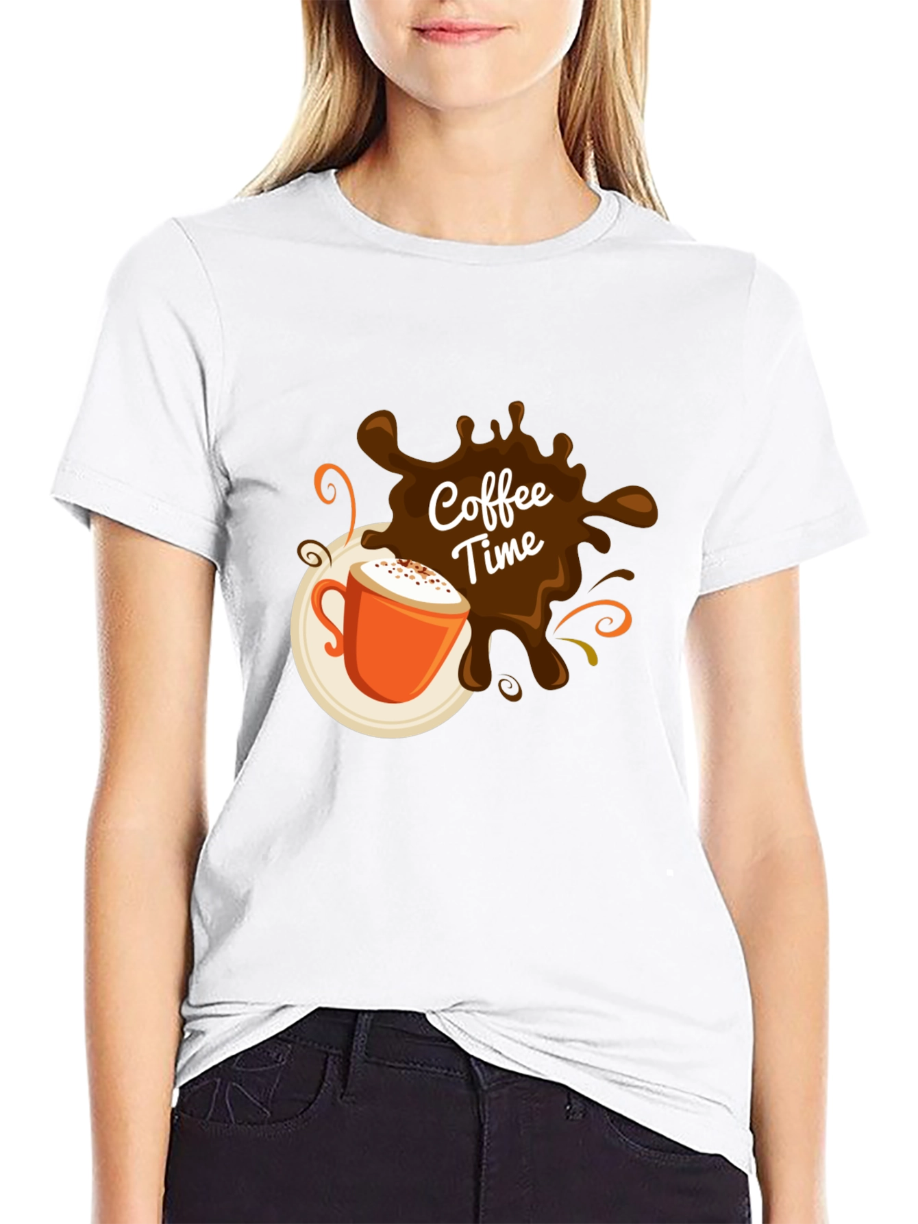 Coffee Time Graphic Black T-Shirt