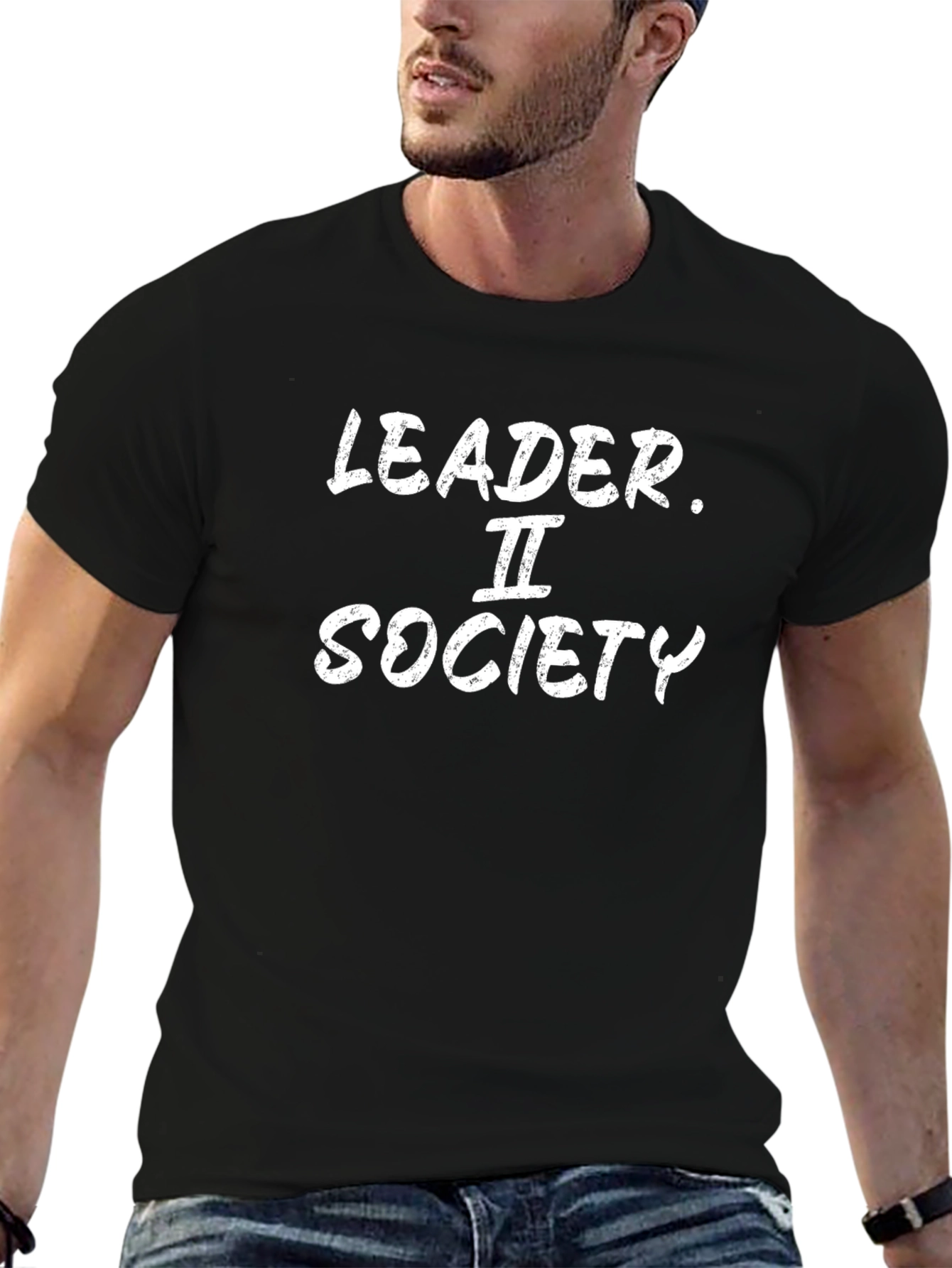 Leader II Society Graphic Tee - Black Cotton T-Shirt