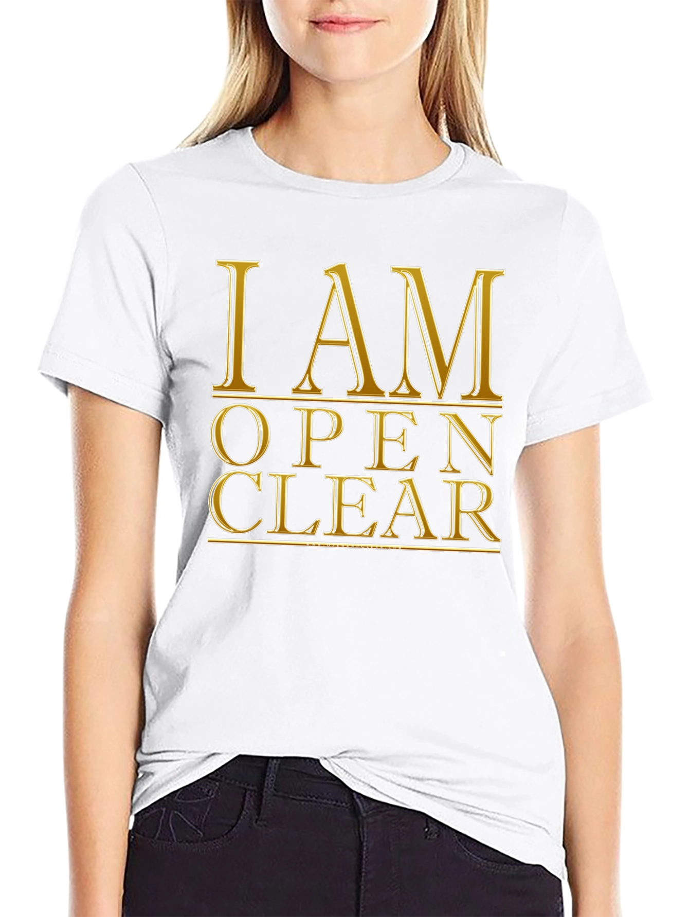 I AM OPEN CLEAR Black Graphic T-Shirt