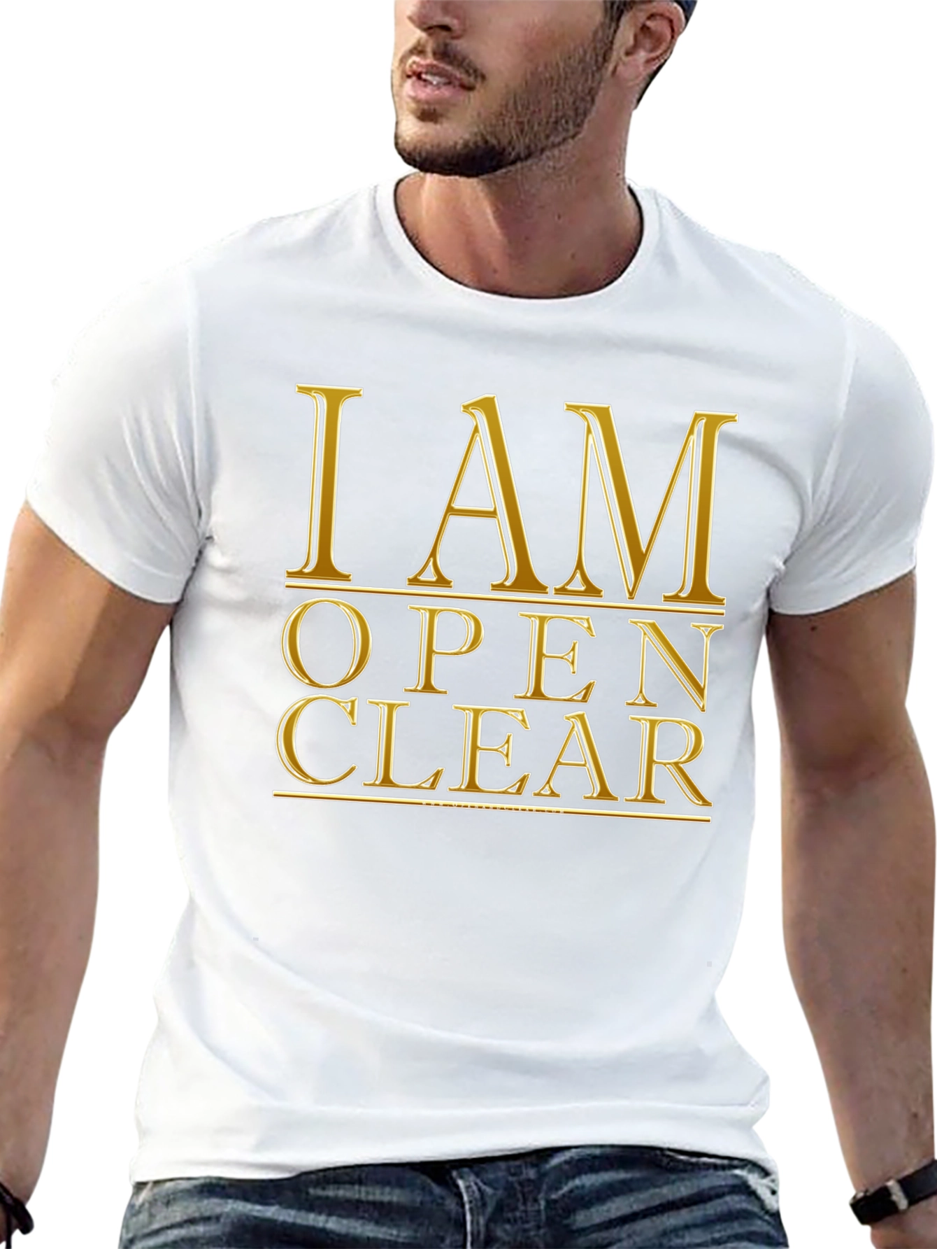 I AM OPEN CLEAR Black Graphic T-Shirt