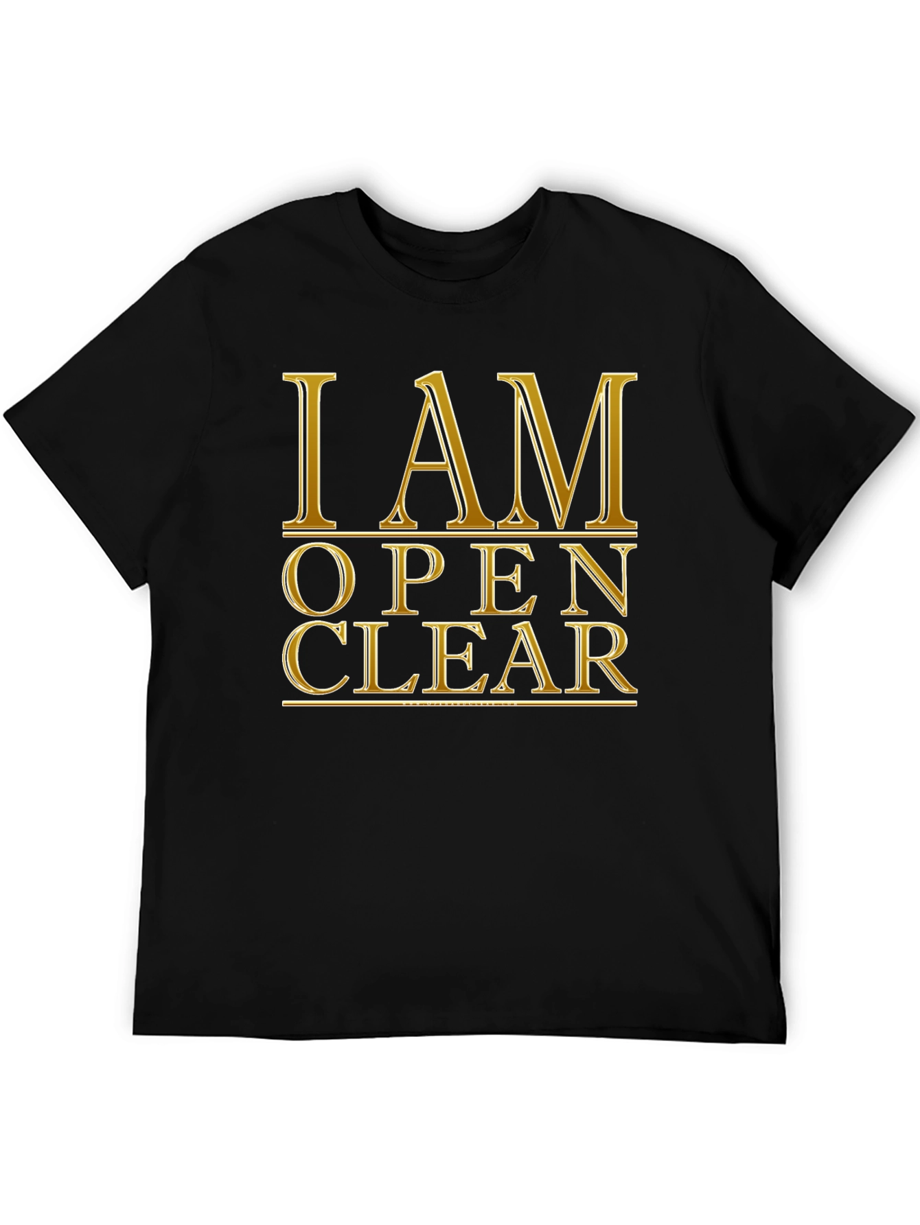 I AM OPEN CLEAR Black Graphic T-Shirt