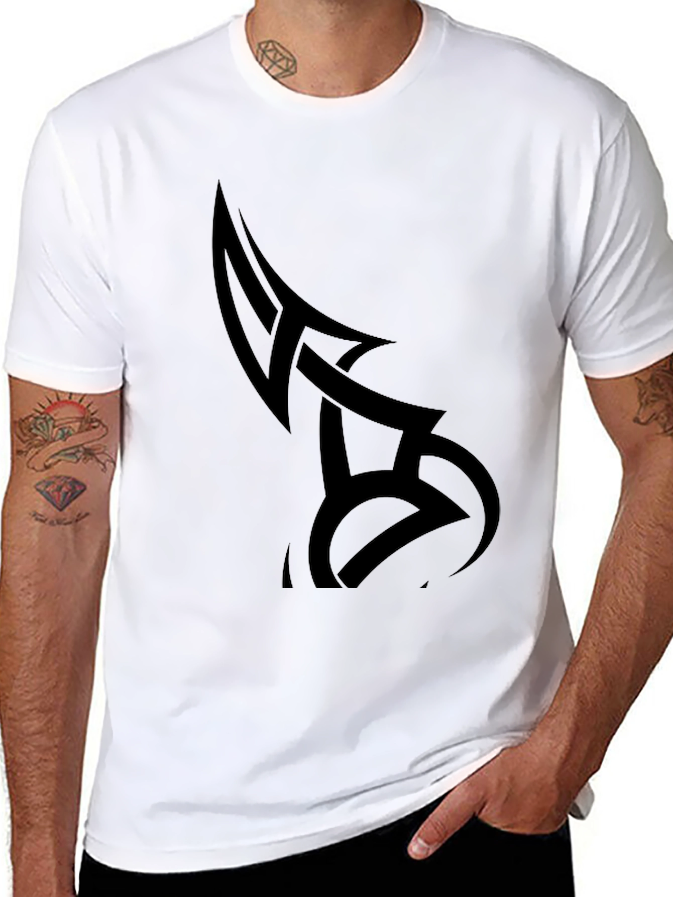 Mens Black Tribal Tattoo Graphic Tee