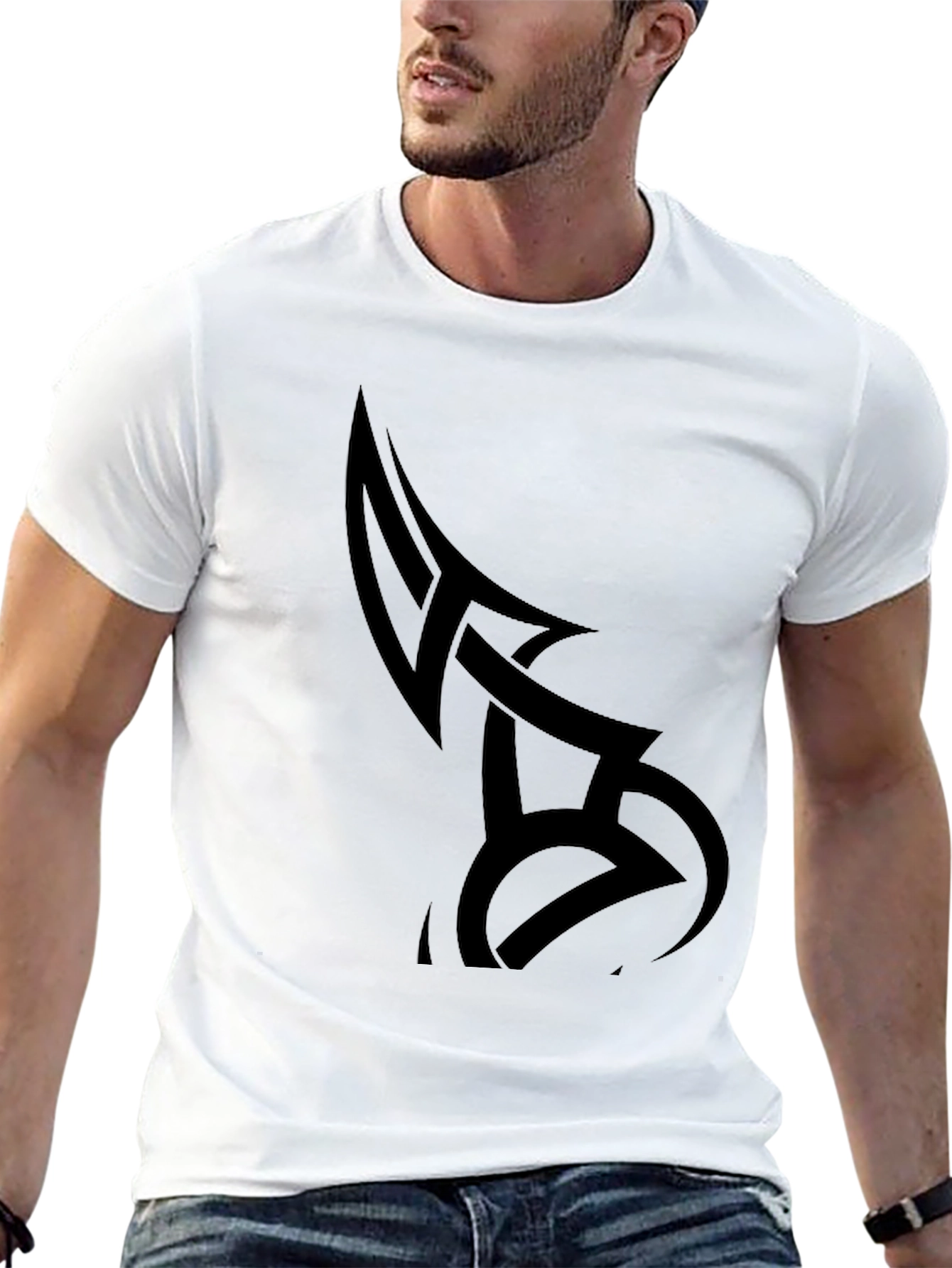 Mens Black Tribal Tattoo Graphic Tee