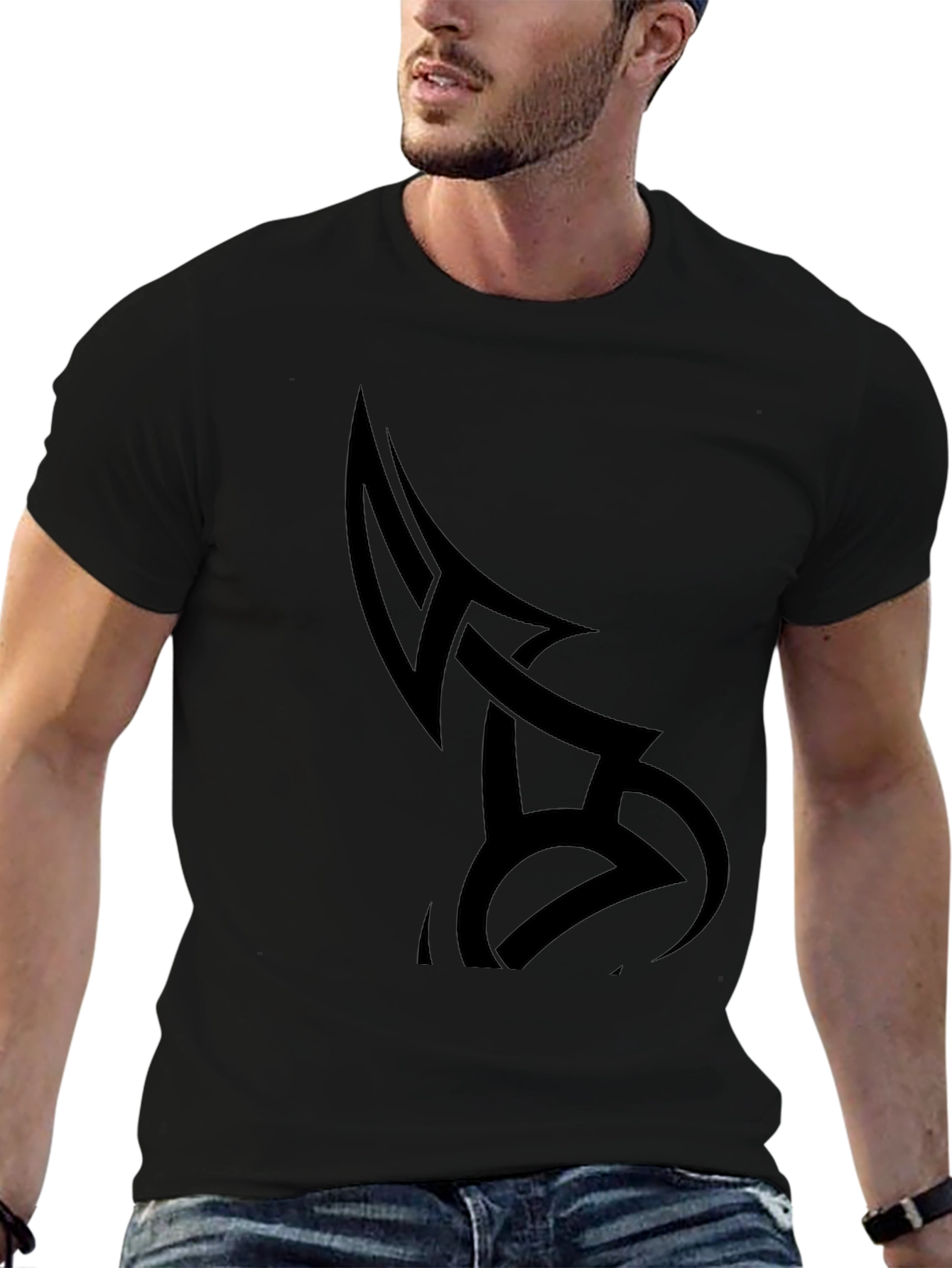 Mens Black Tribal Tattoo Graphic Tee