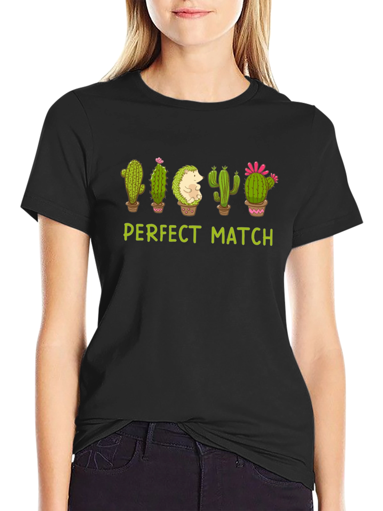 Perfect Match Cactus Hedgehog Graphic Tee