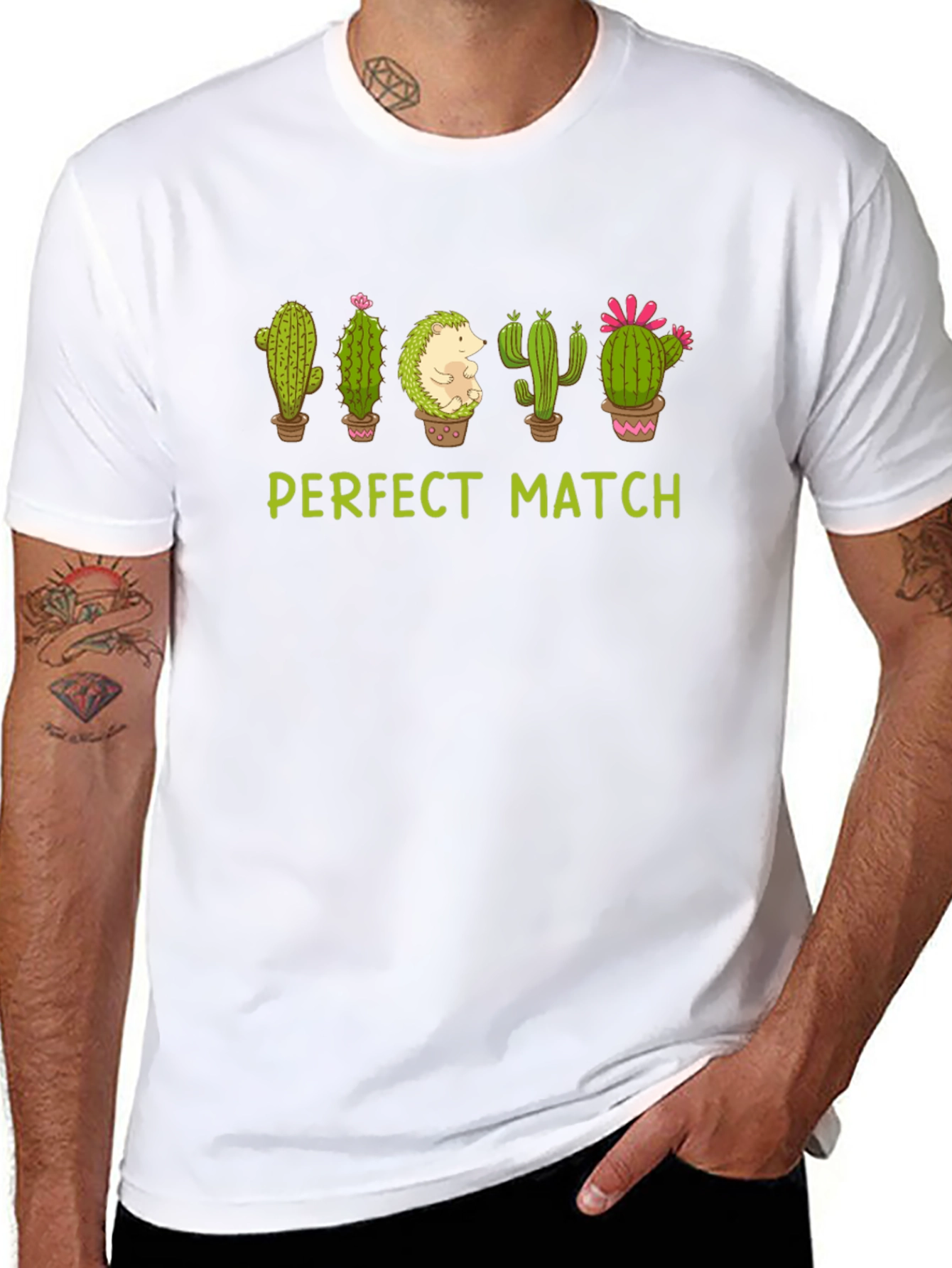 Perfect Match Cactus Hedgehog Graphic Tee