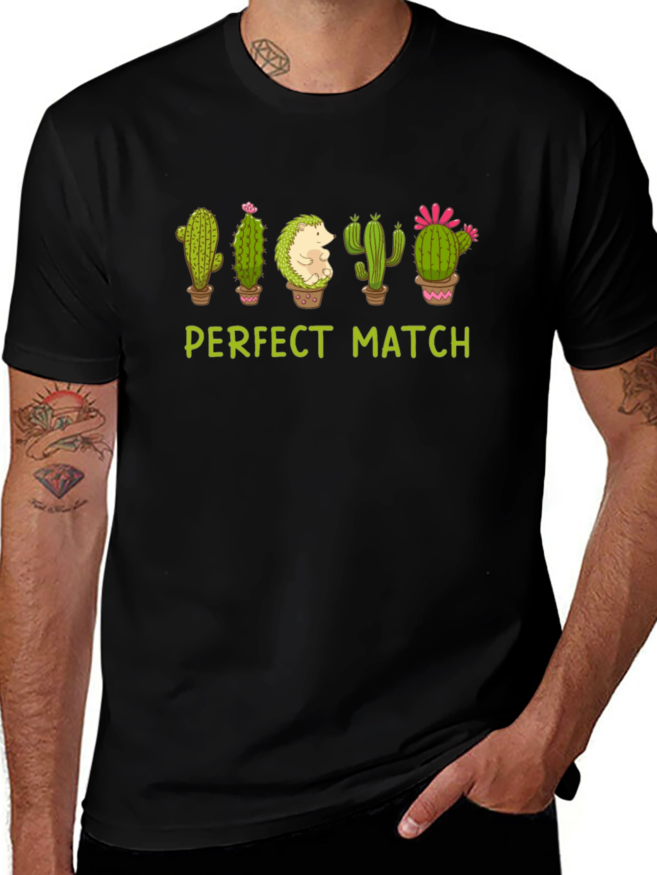 Perfect Match Cactus Hedgehog Graphic Tee
