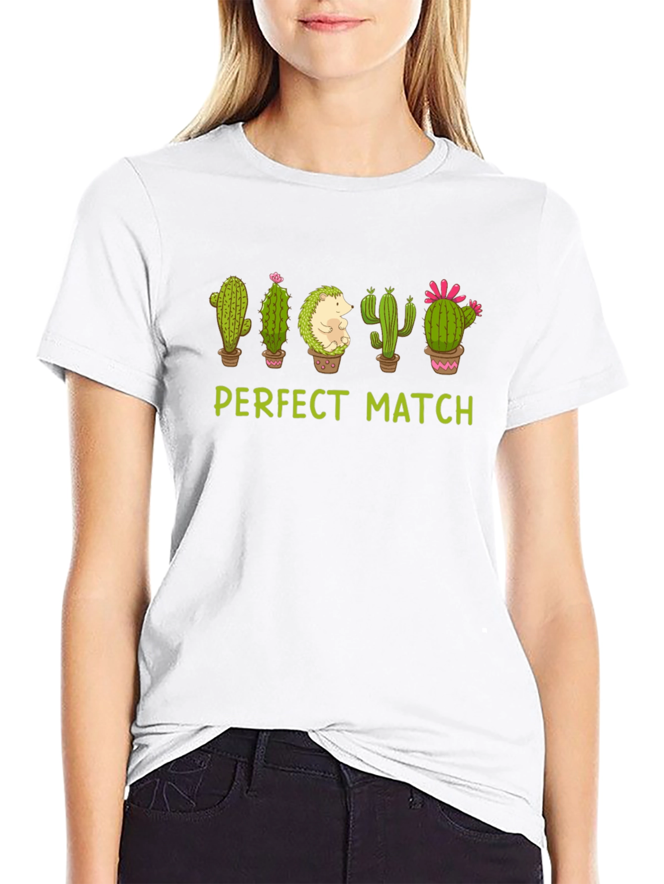 Perfect Match Cactus Hedgehog Graphic Tee