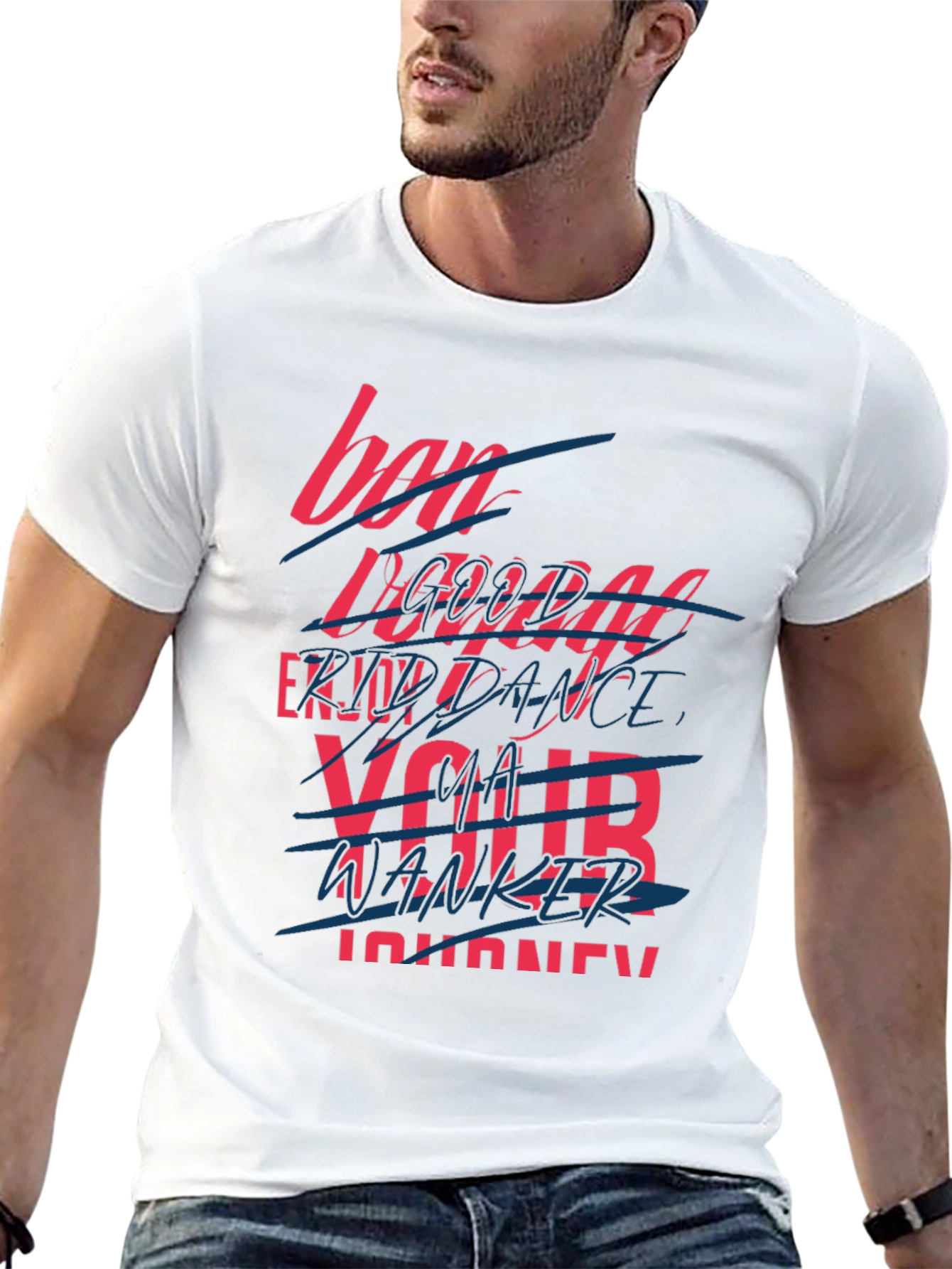 Edgy Graphic Print T-Shirt - Your Wanker Journey