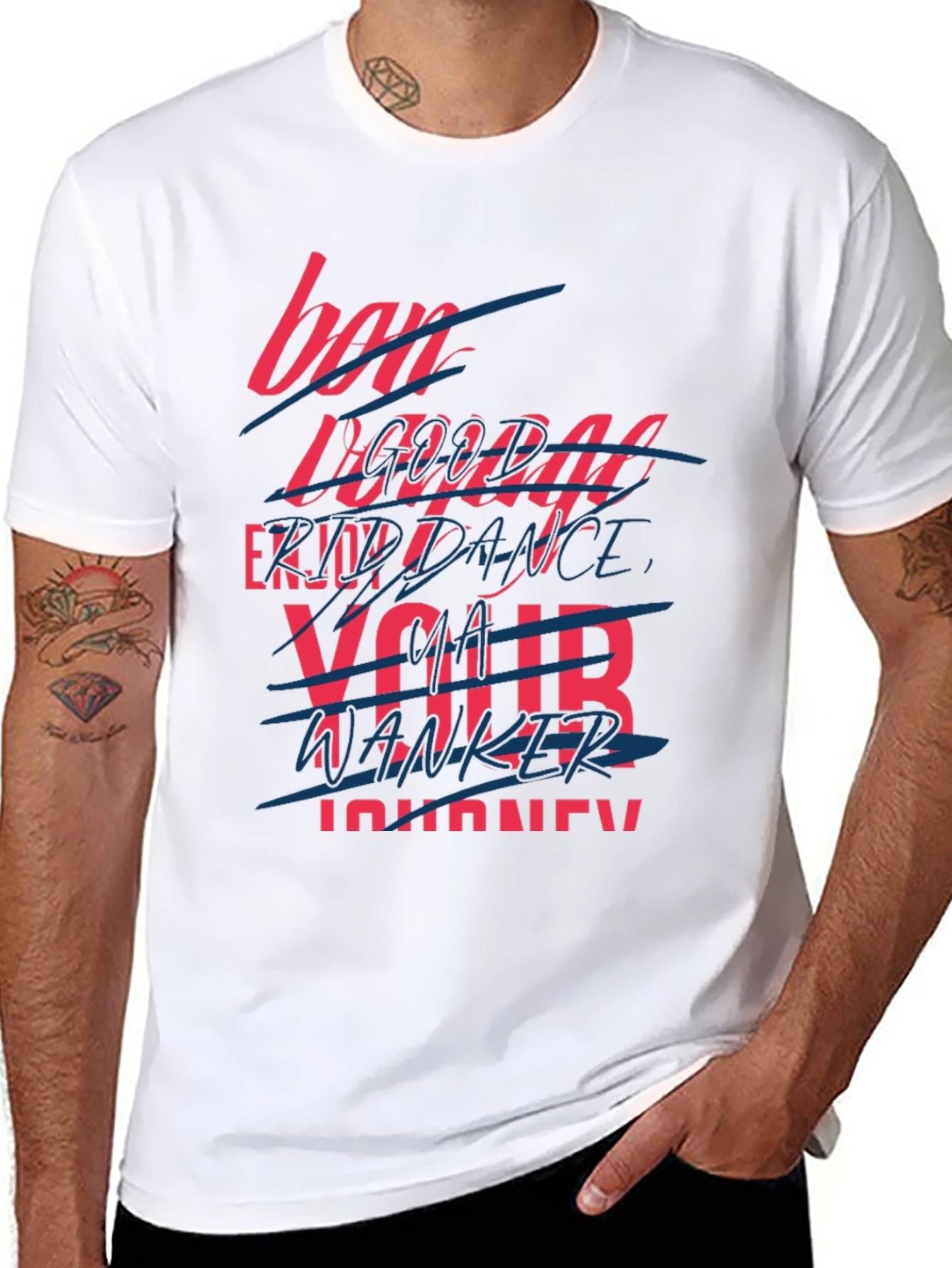 Edgy Graphic Print T-Shirt - Your Wanker Journey