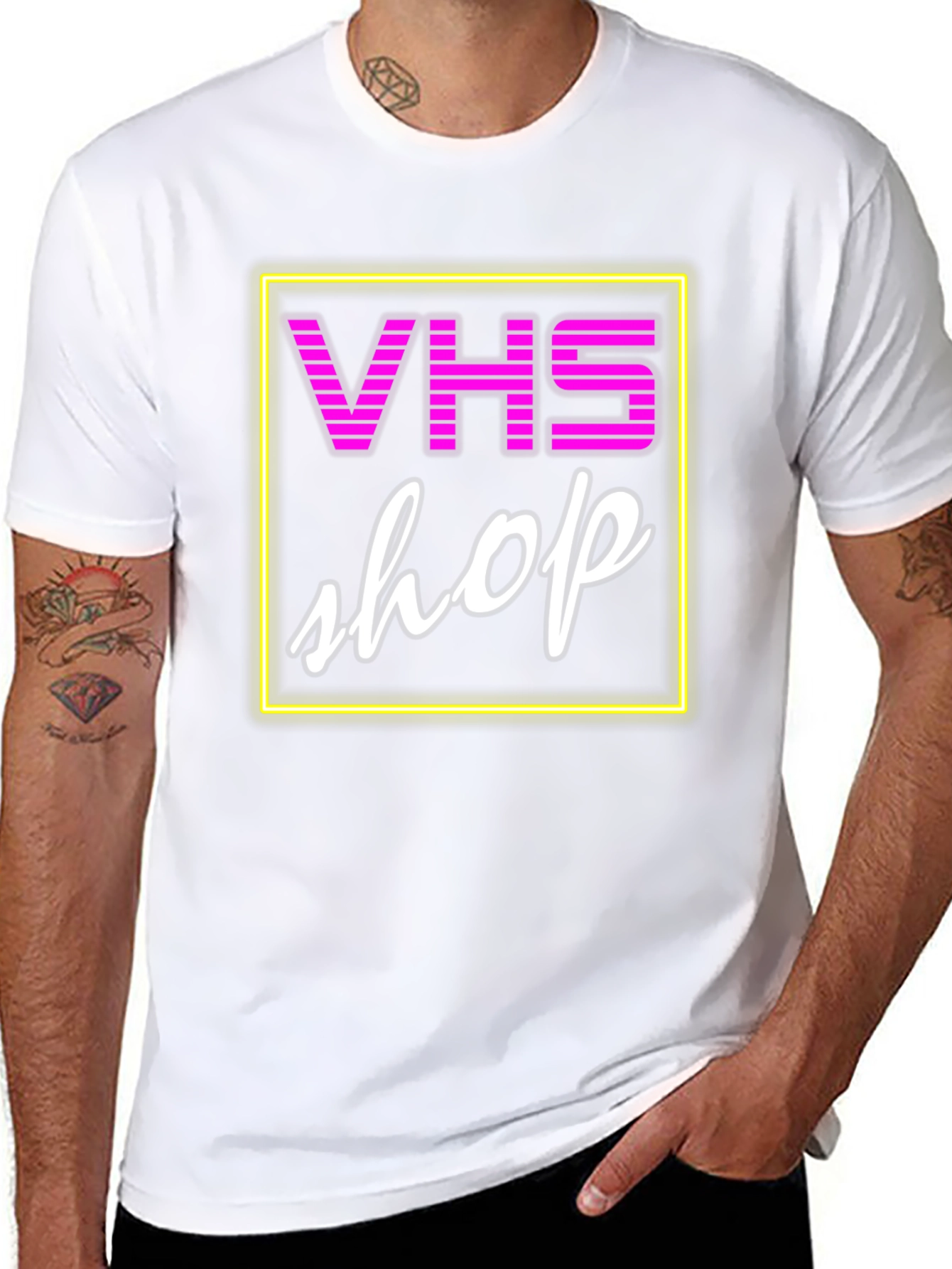 VHS Shop Neon Graphic T-Shirt