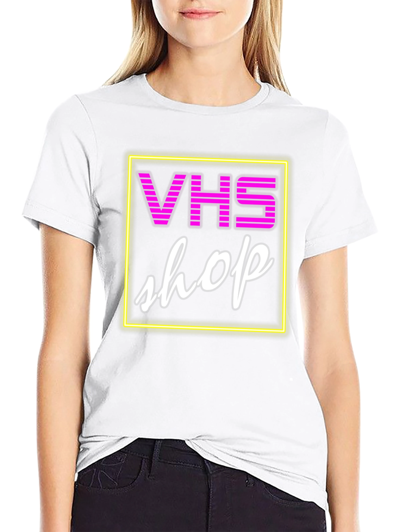 VHS Shop Neon Graphic T-Shirt
