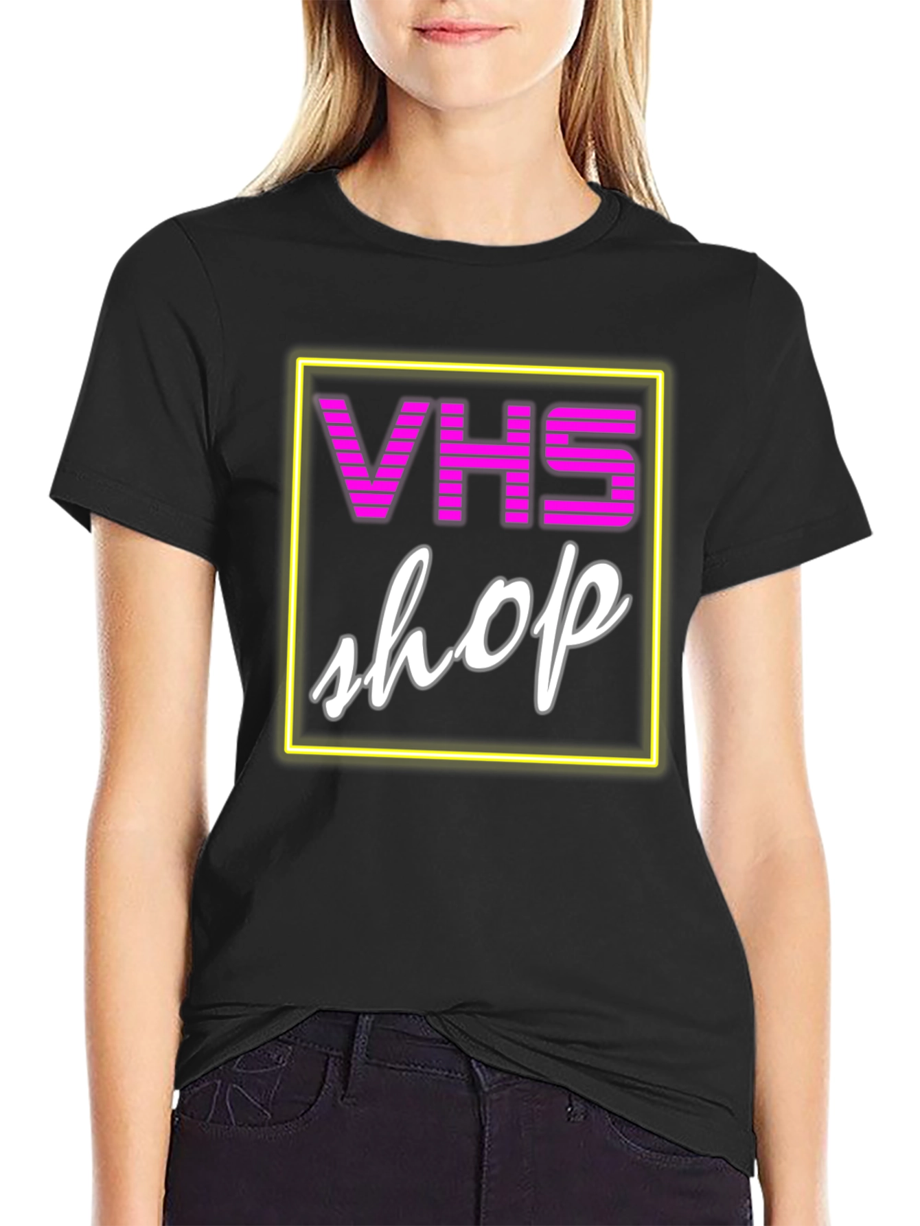 VHS Shop Neon Graphic T-Shirt
