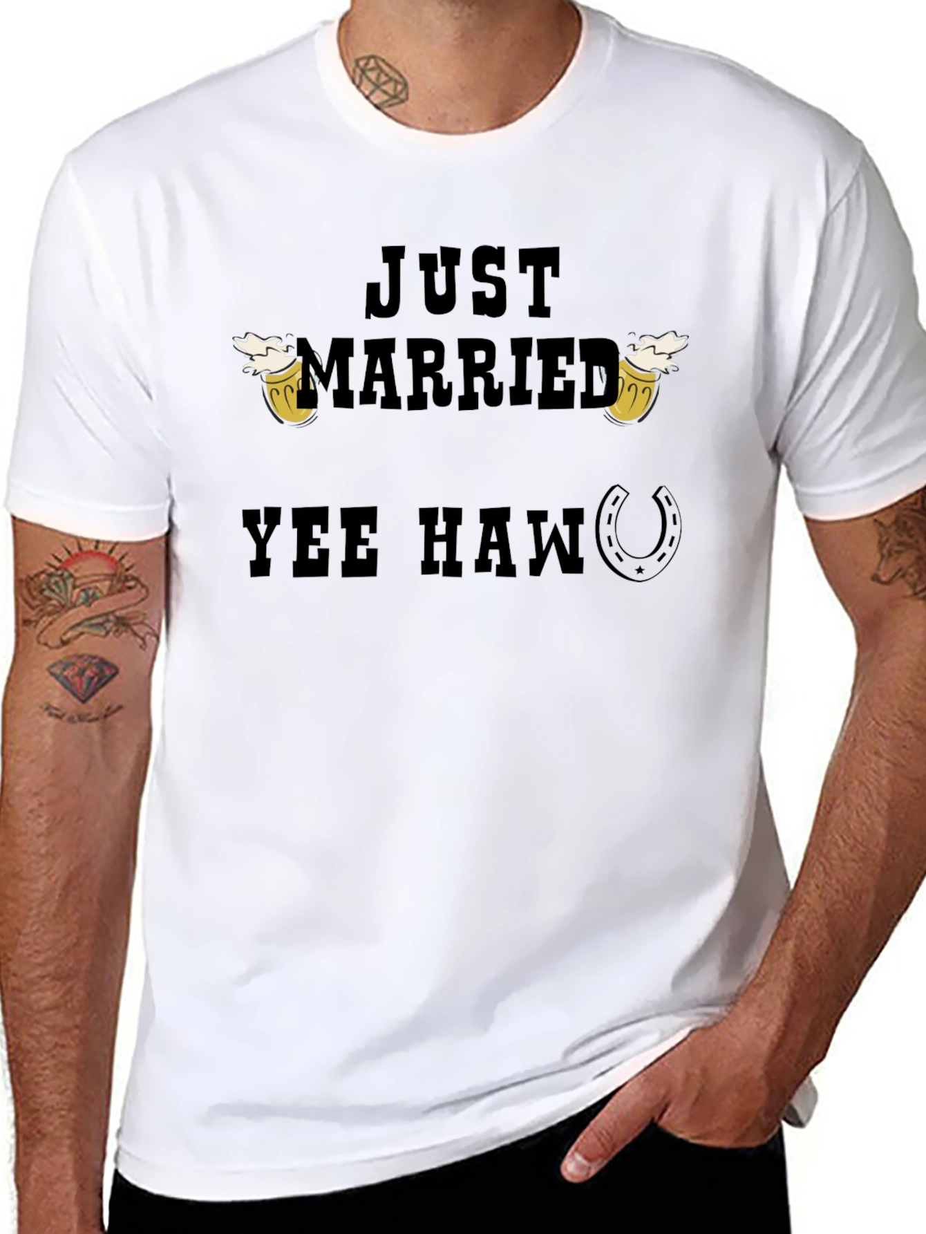Just Married Yee Haw T-Shirt