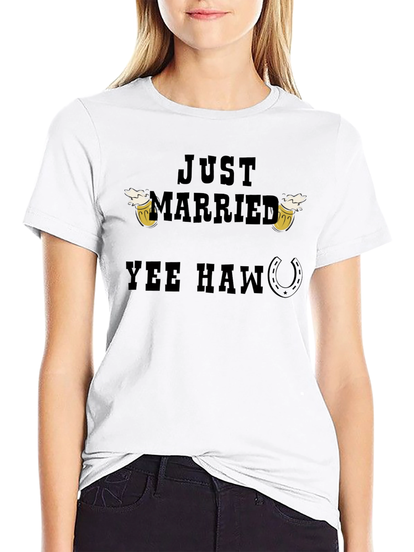 Just Married Yee Haw T-Shirt