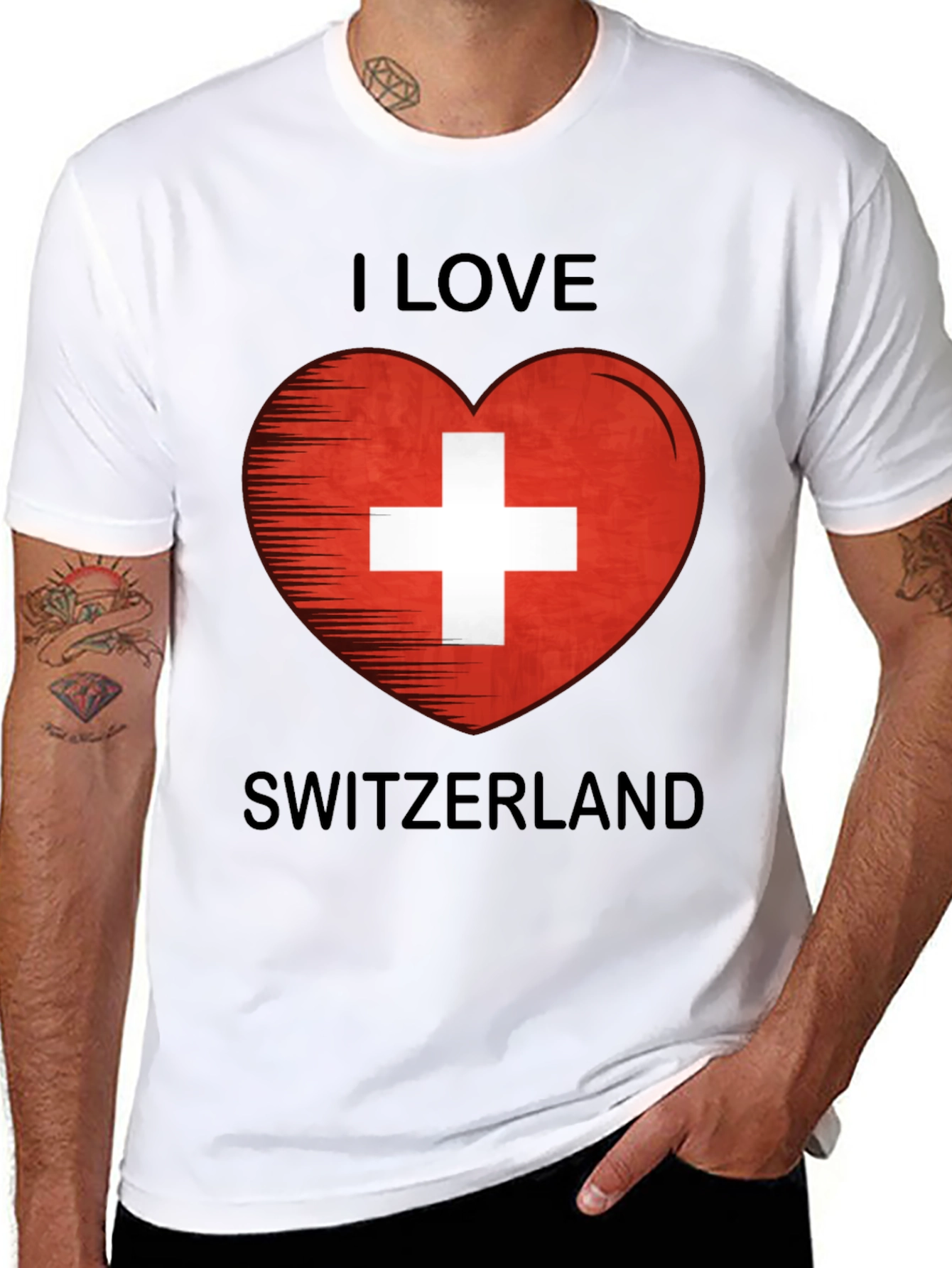 I Love Switzerland Heart Flag Graphic T-Shirt