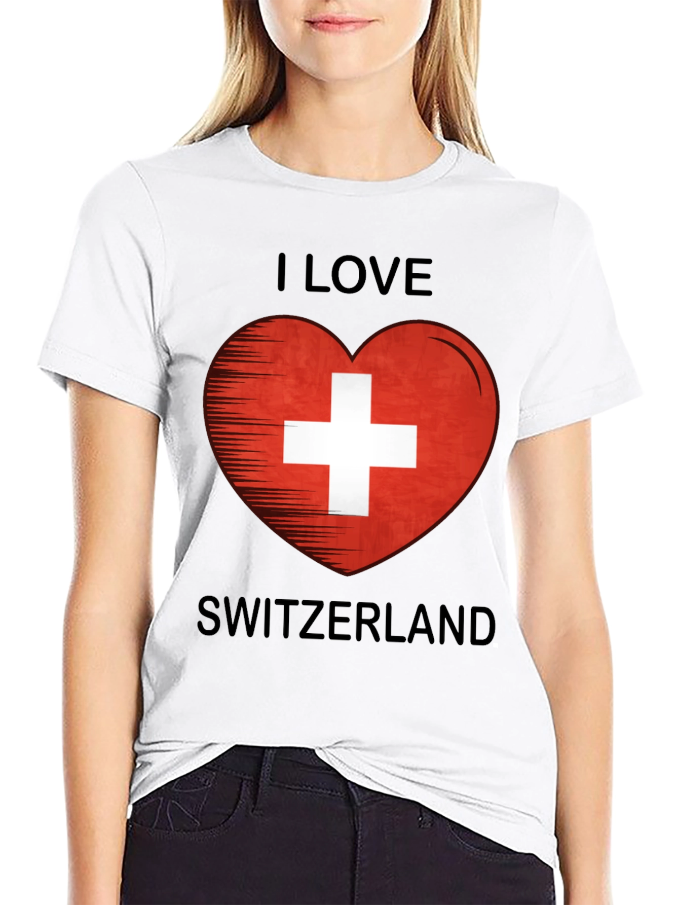 I Love Switzerland Heart Flag Graphic T-Shirt