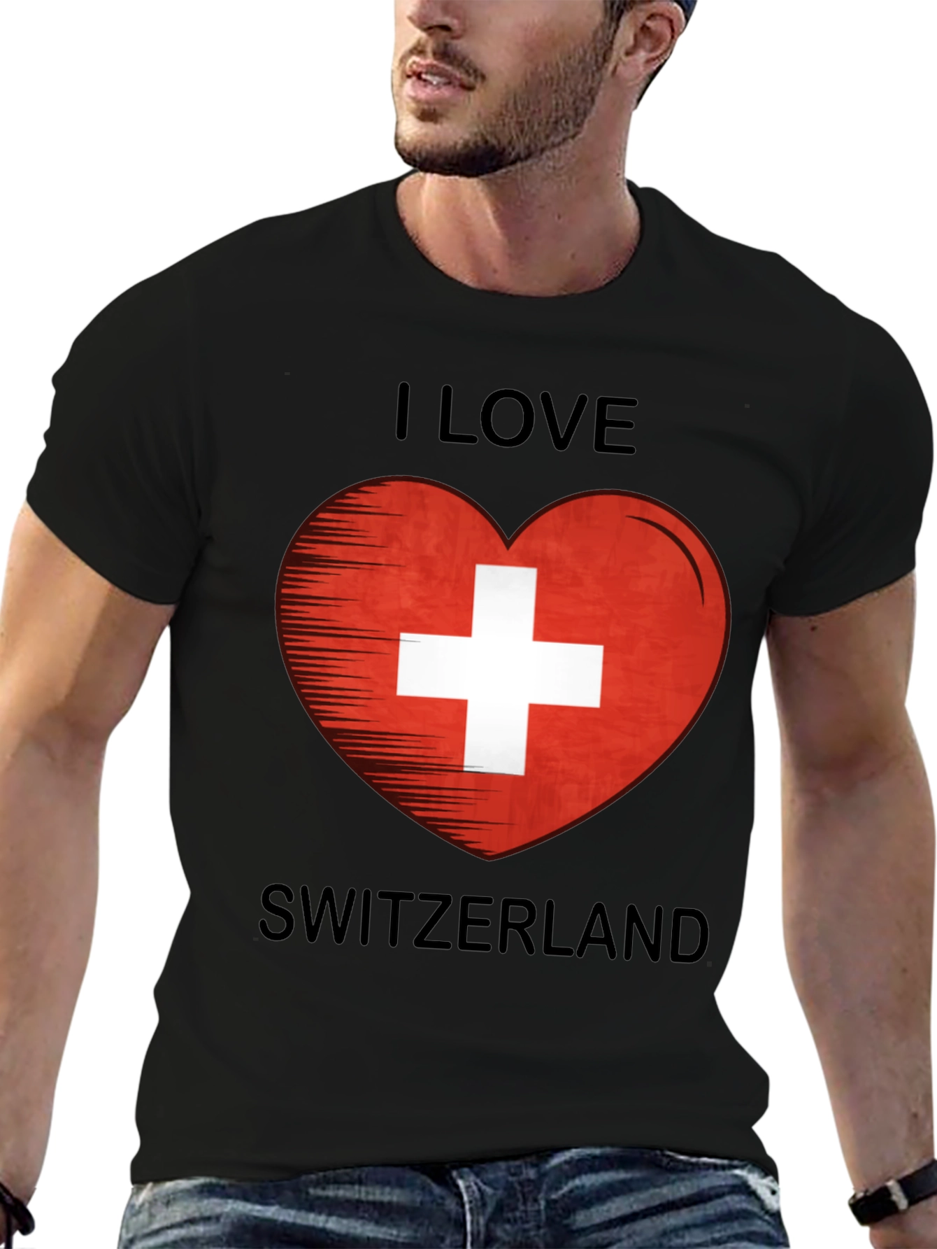I Love Switzerland Heart Flag Graphic T-Shirt