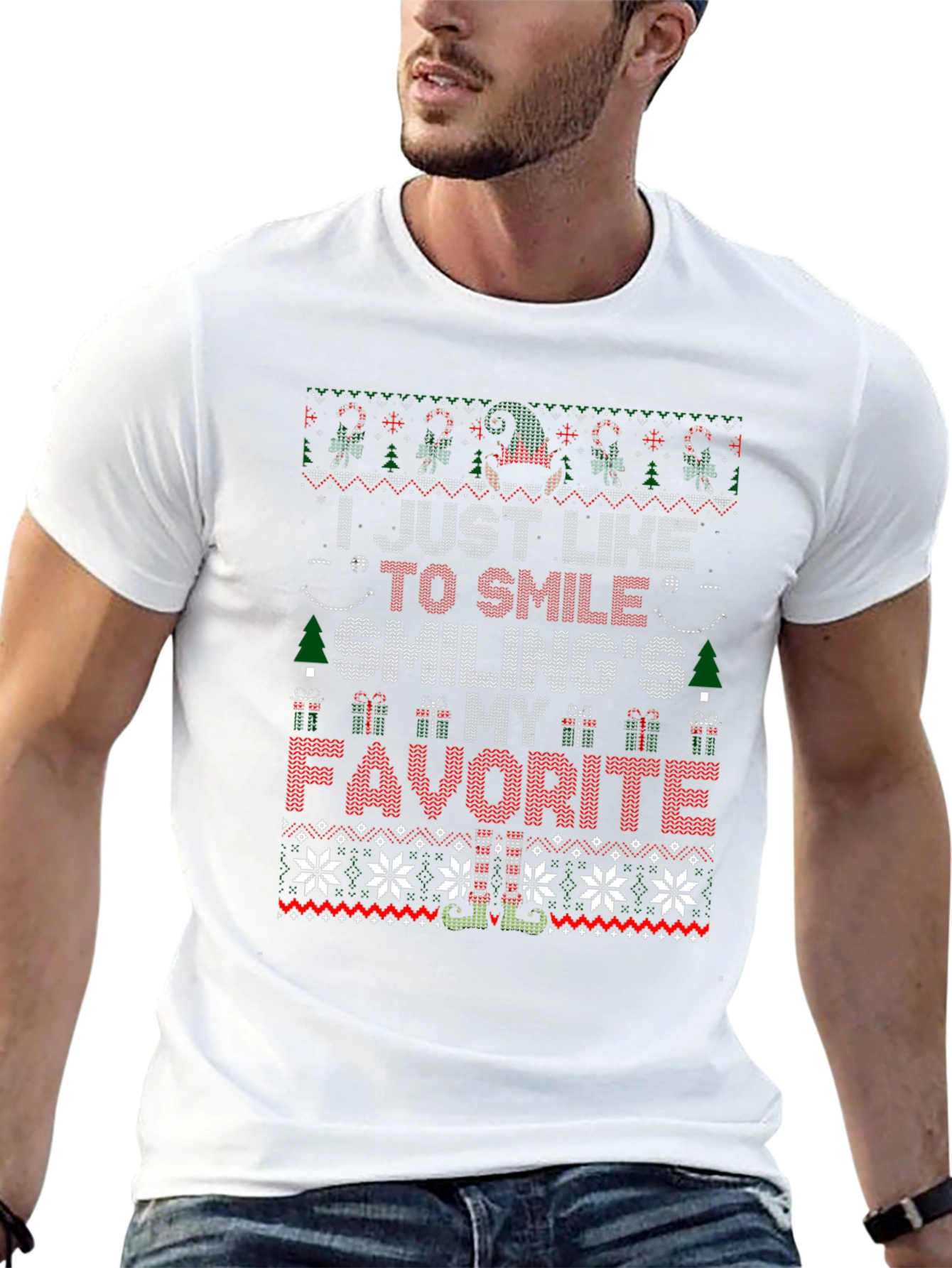 Christmas Sweater T-Shirt - Smilings My Favorite