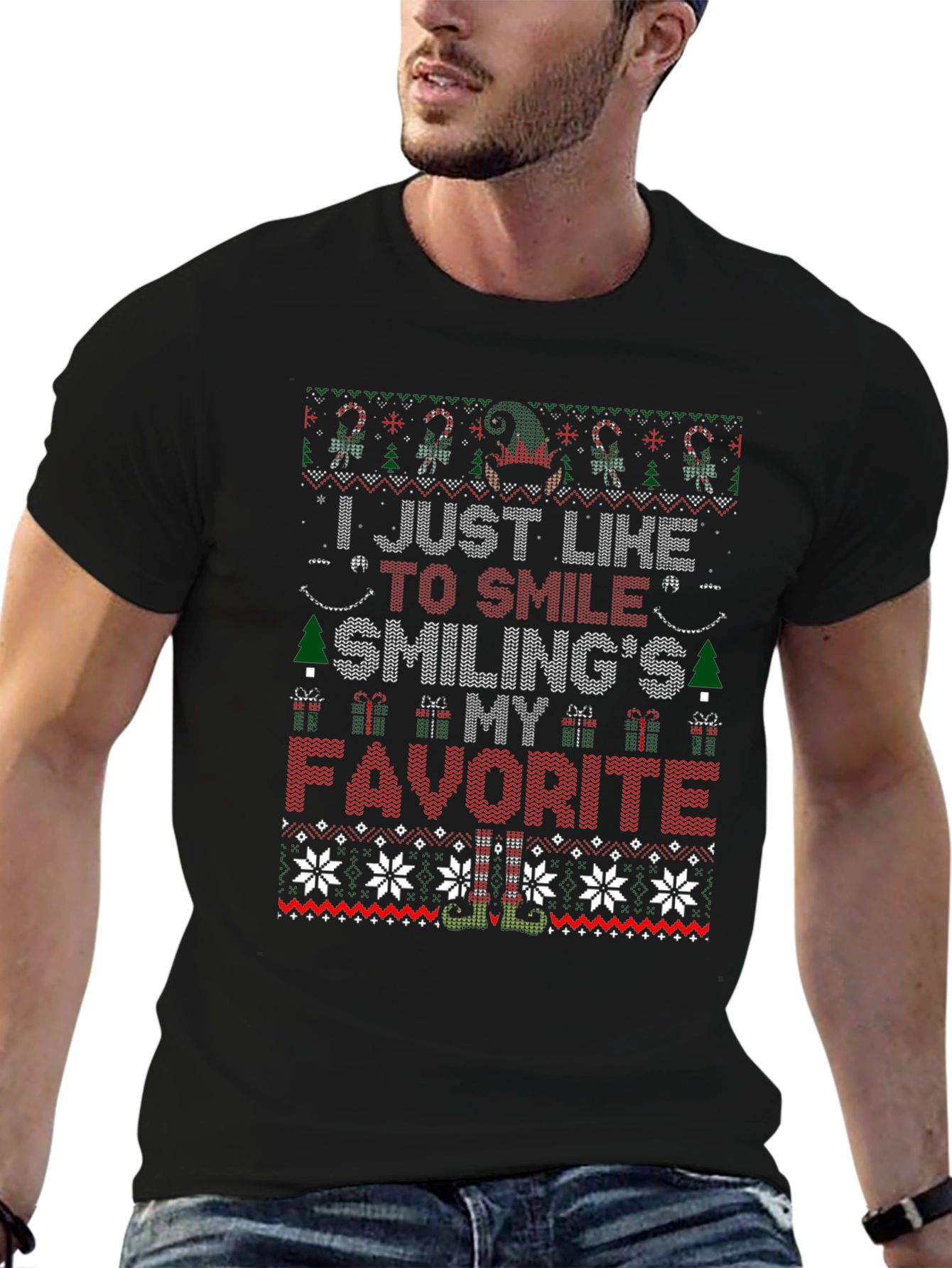 Christmas Sweater T-Shirt - Smilings My Favorite