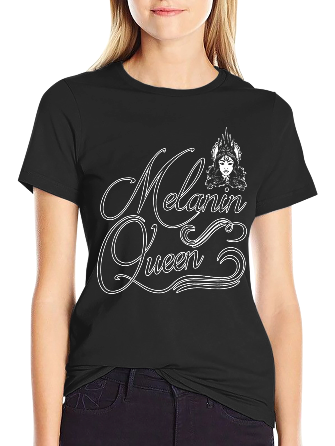 Melanin Queen Graphic Tee - Black