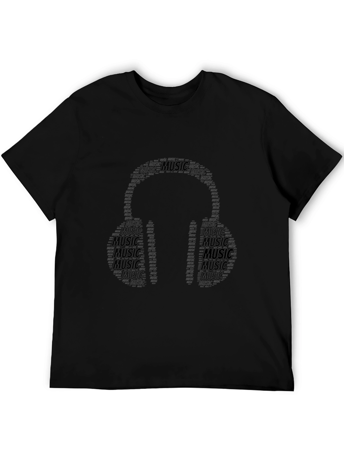 Music Headphones Word Art T-Shirt