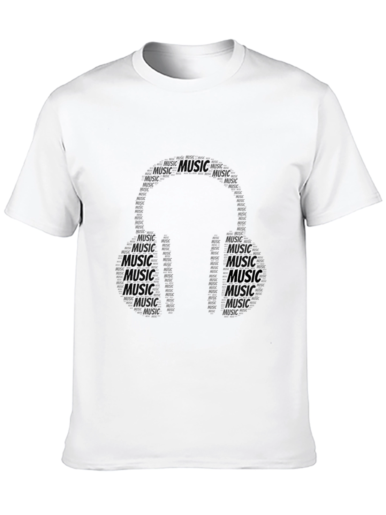 Music Headphones Word Art T-Shirt
