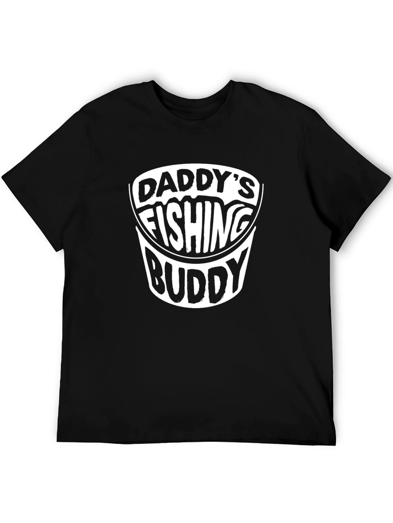 Daddys Fishing Buddy Black Graphic T-Shirt