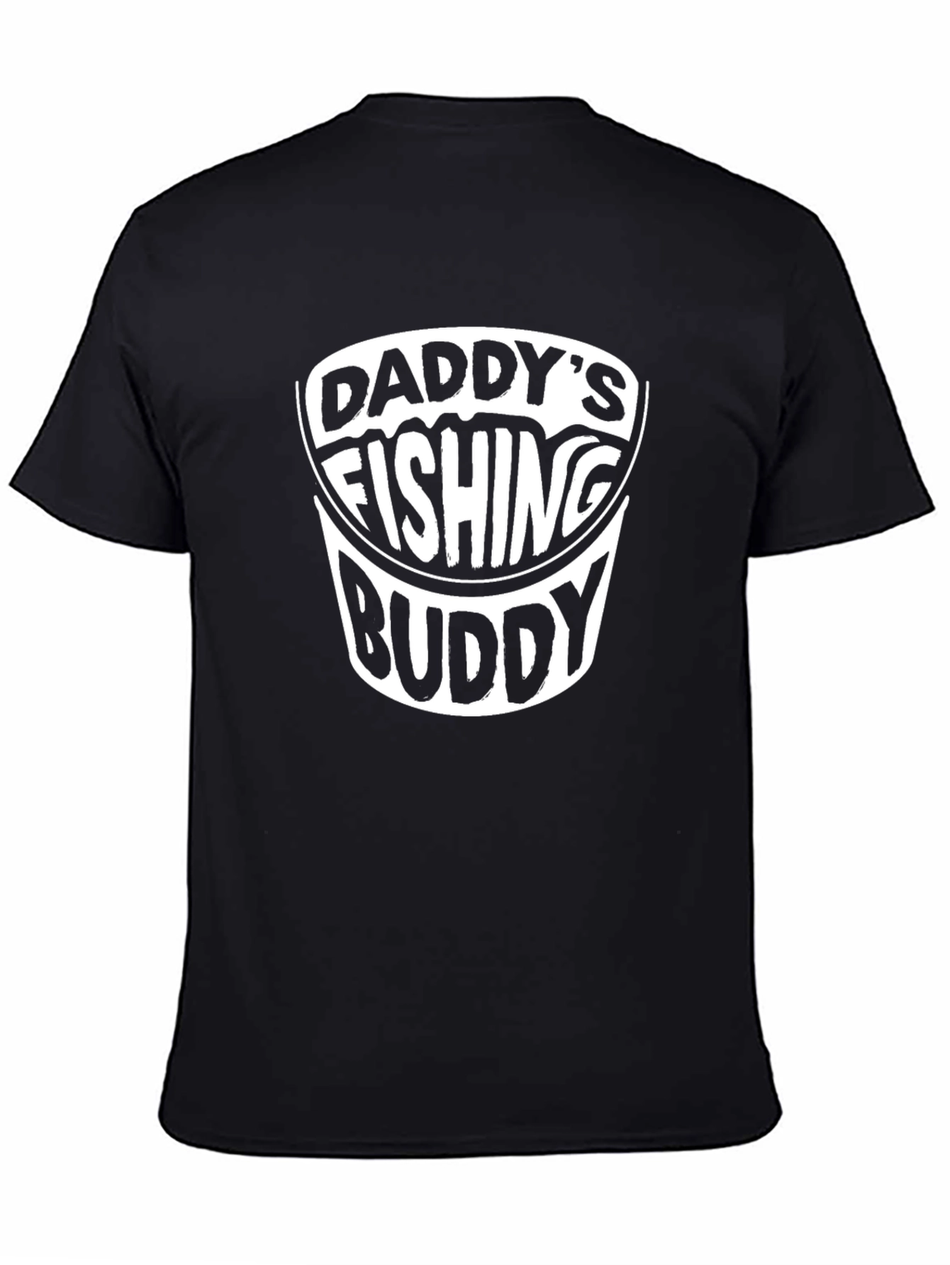 Daddys Fishing Buddy Black Graphic T-Shirt