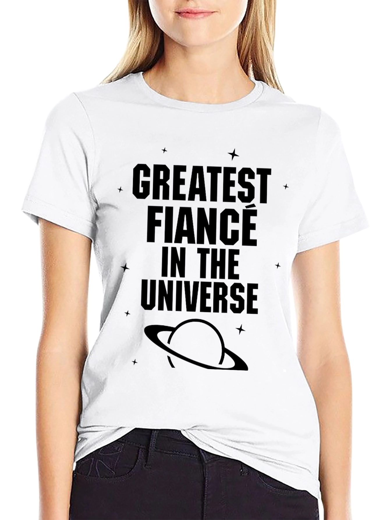 Greatest Fiancé in the Universe Black T-Shirt