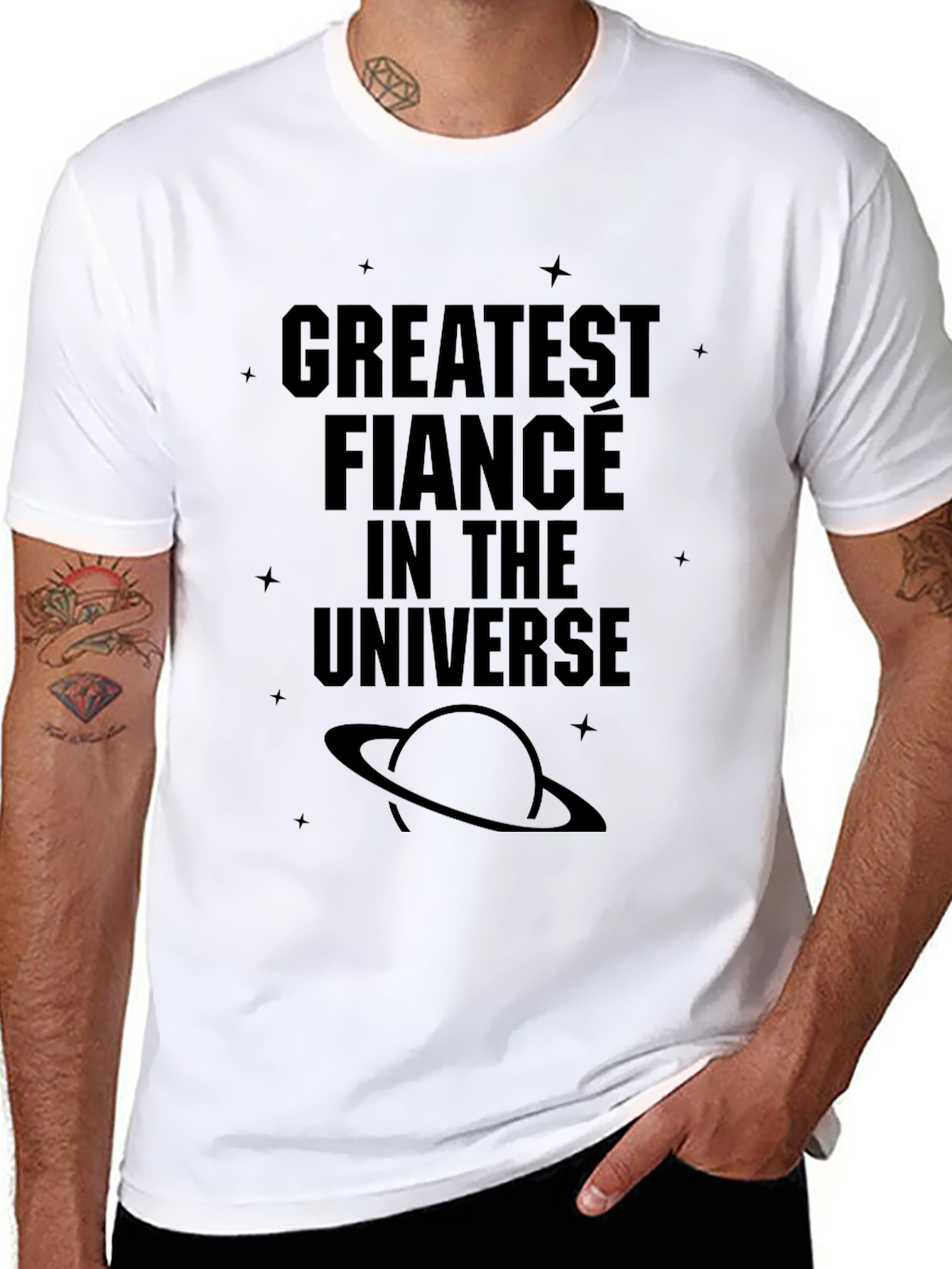 Greatest Fiancé in the Universe Black T-Shirt