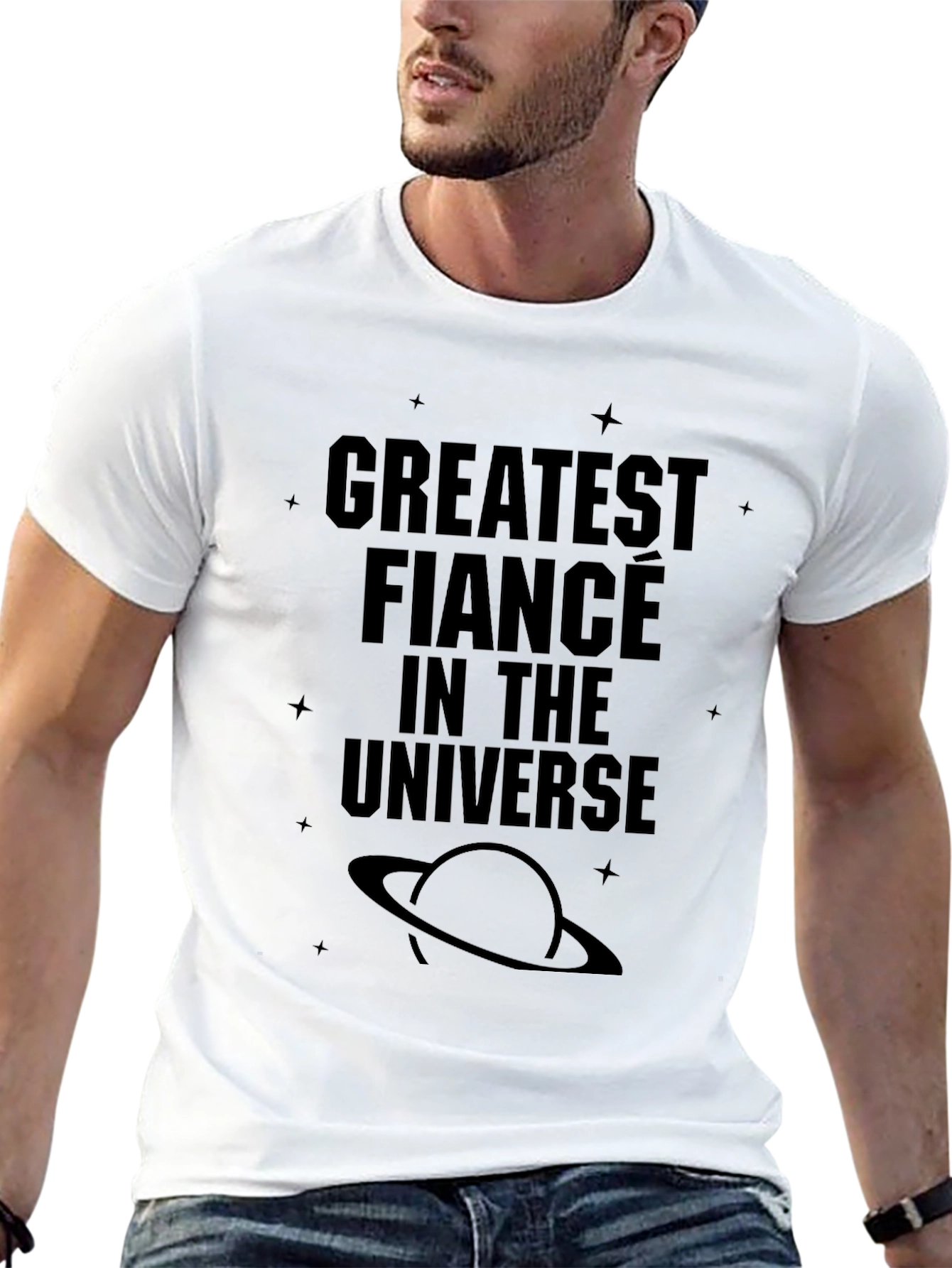 Greatest Fiancé in the Universe Black T-Shirt