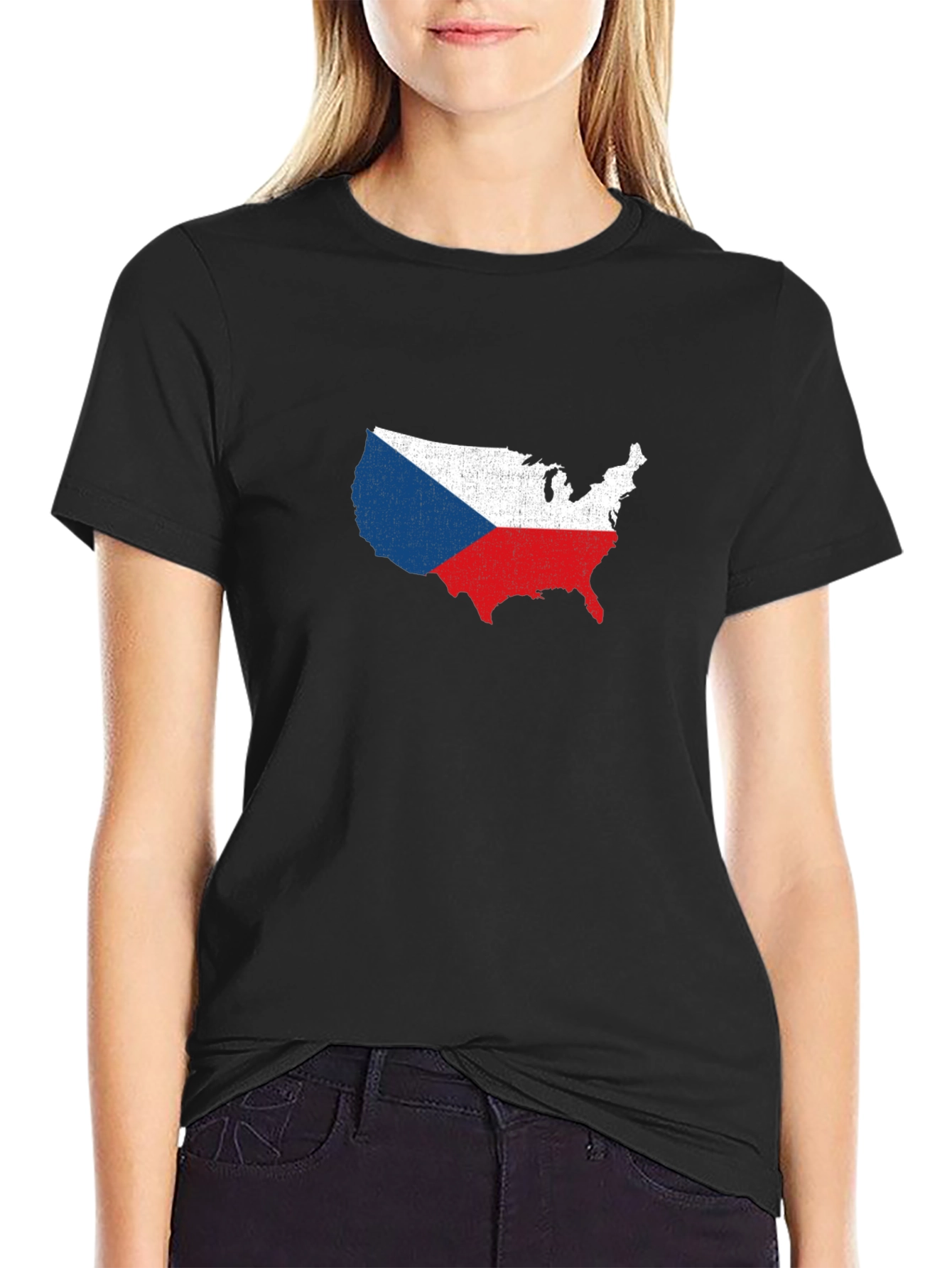 Czech Republic USA Flag T-Shirt