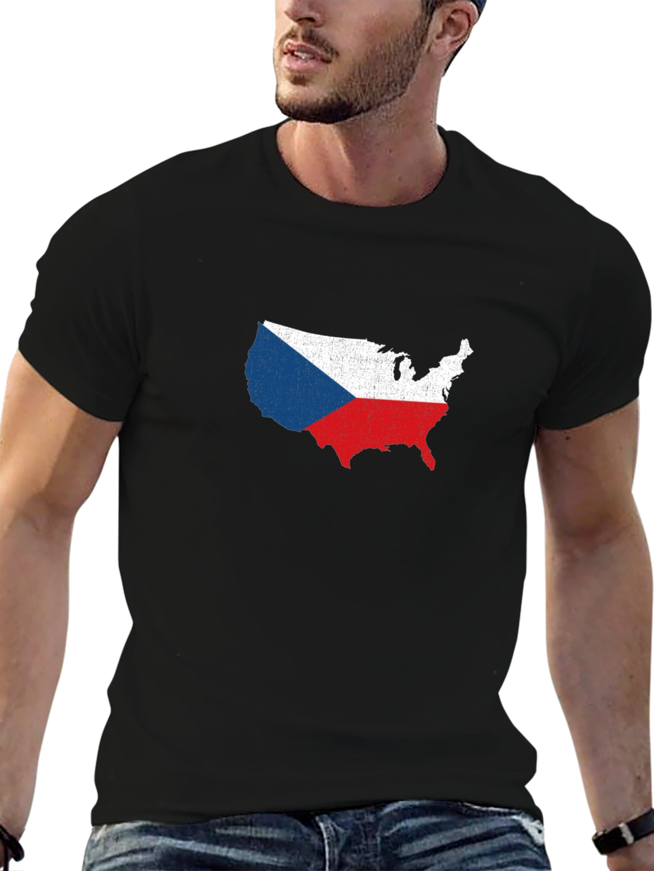 Czech Republic USA Flag T-Shirt
