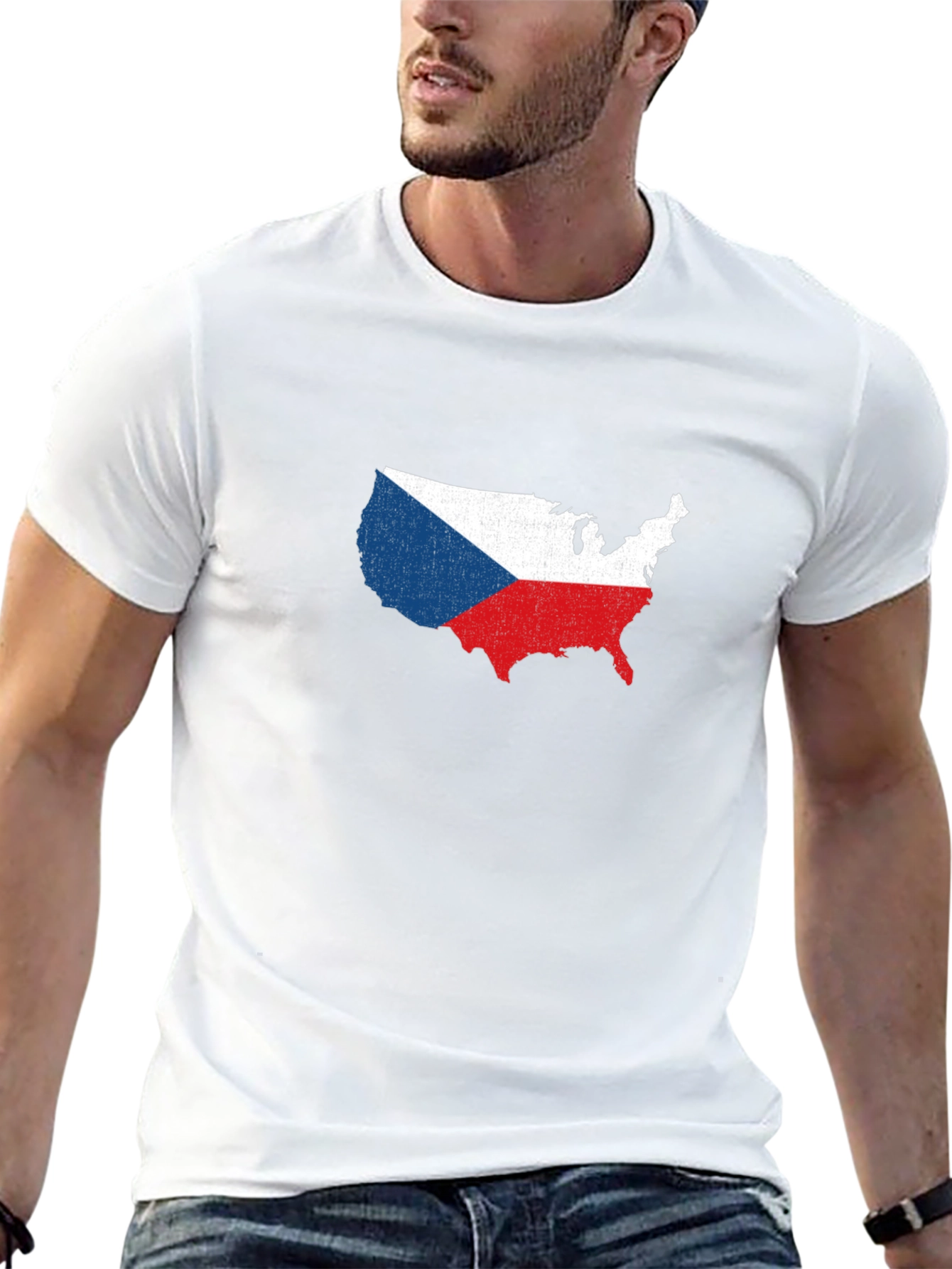 Czech Republic USA Flag T-Shirt