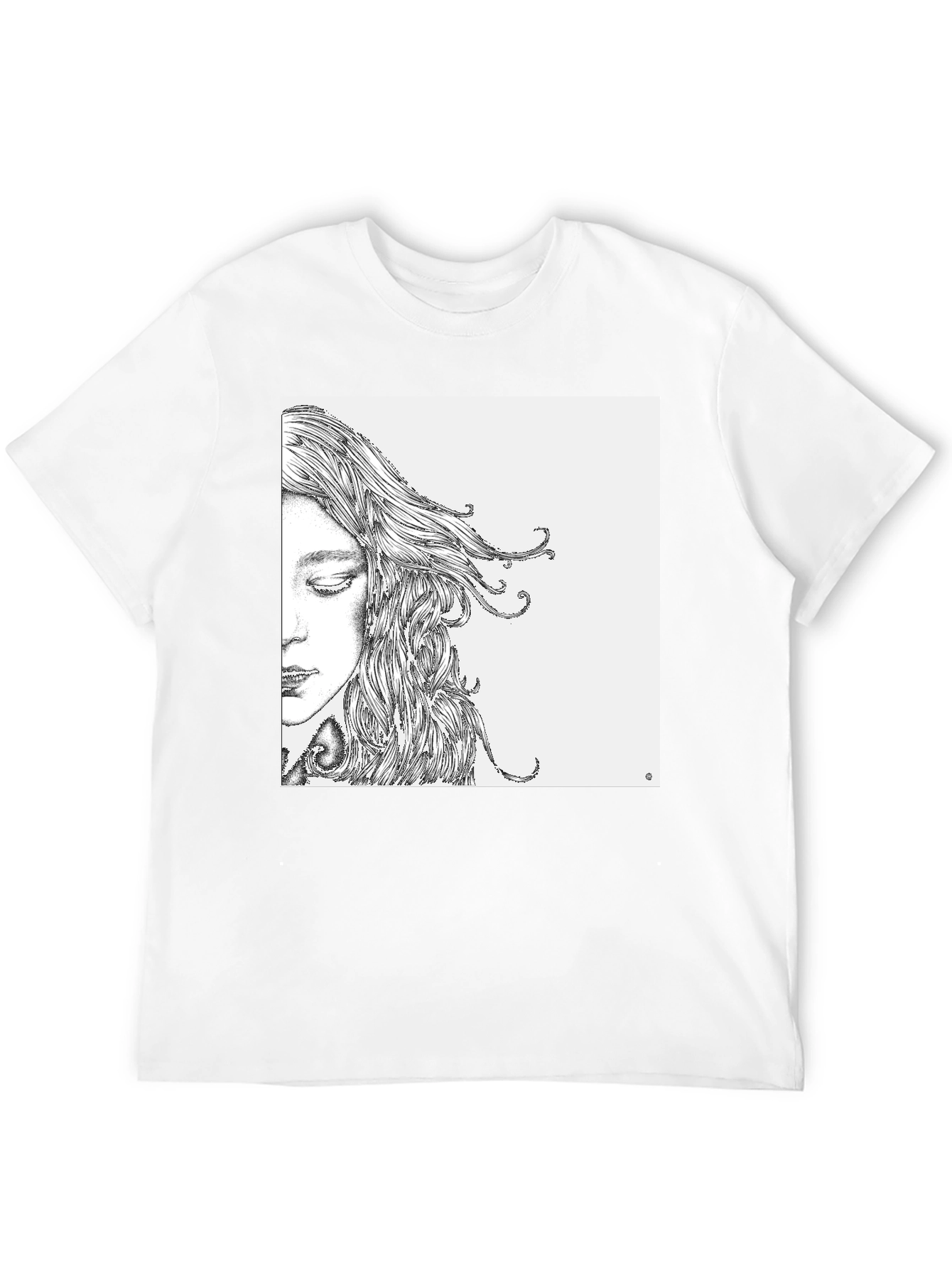Artistic Woman Face Graphic Black Tee