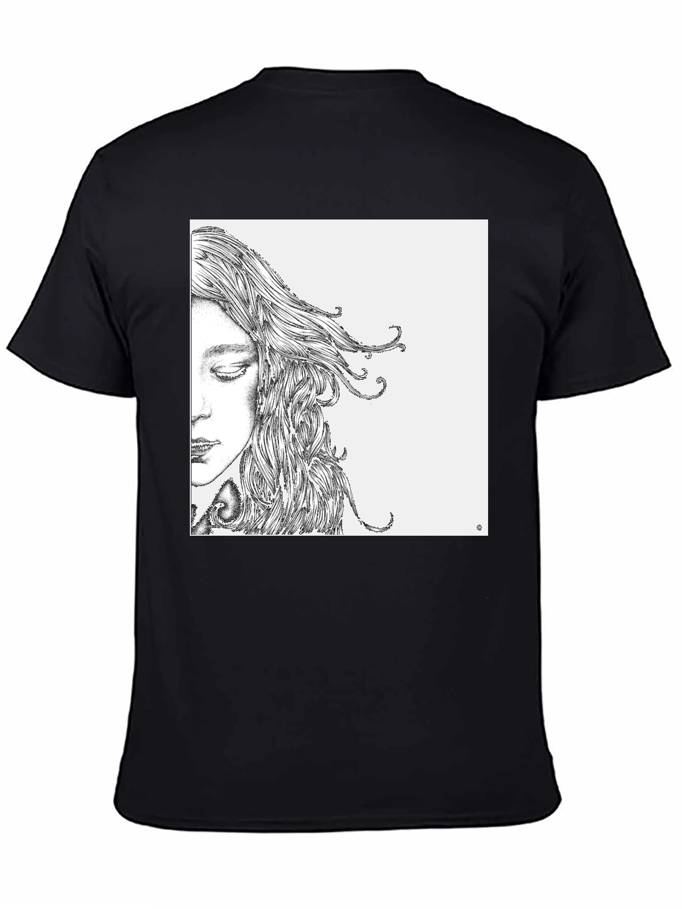 Artistic Woman Face Graphic Black Tee