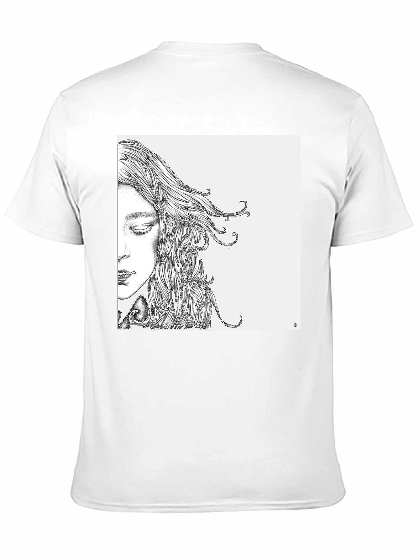 Artistic Woman Face Graphic Black Tee