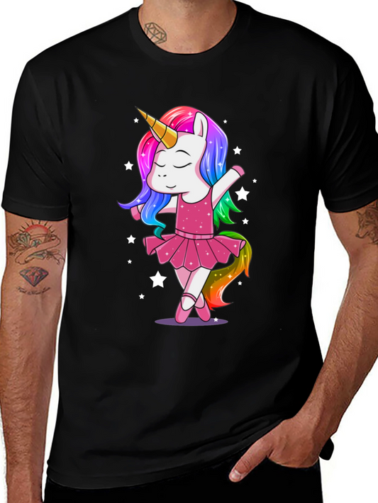 Unicorn Ballerina Graphic T-Shirt - Whimsical Cotton Tee