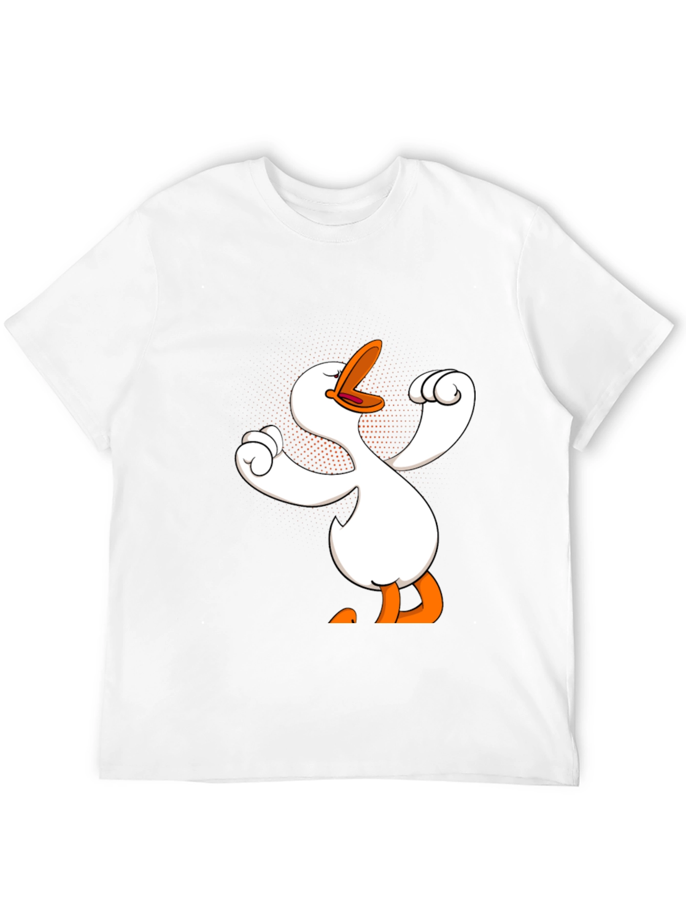 Funny Goose Cartoon Graphic Black T-Shirt