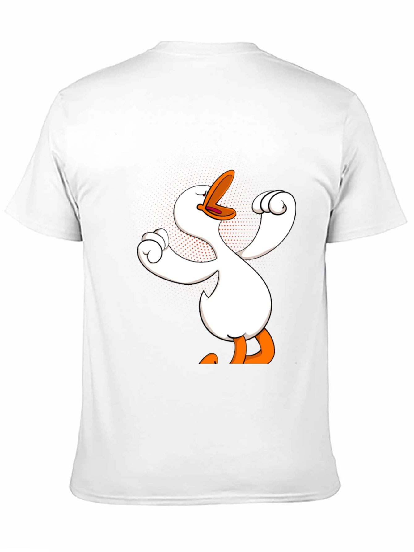 Funny Goose Cartoon Graphic Black T-Shirt
