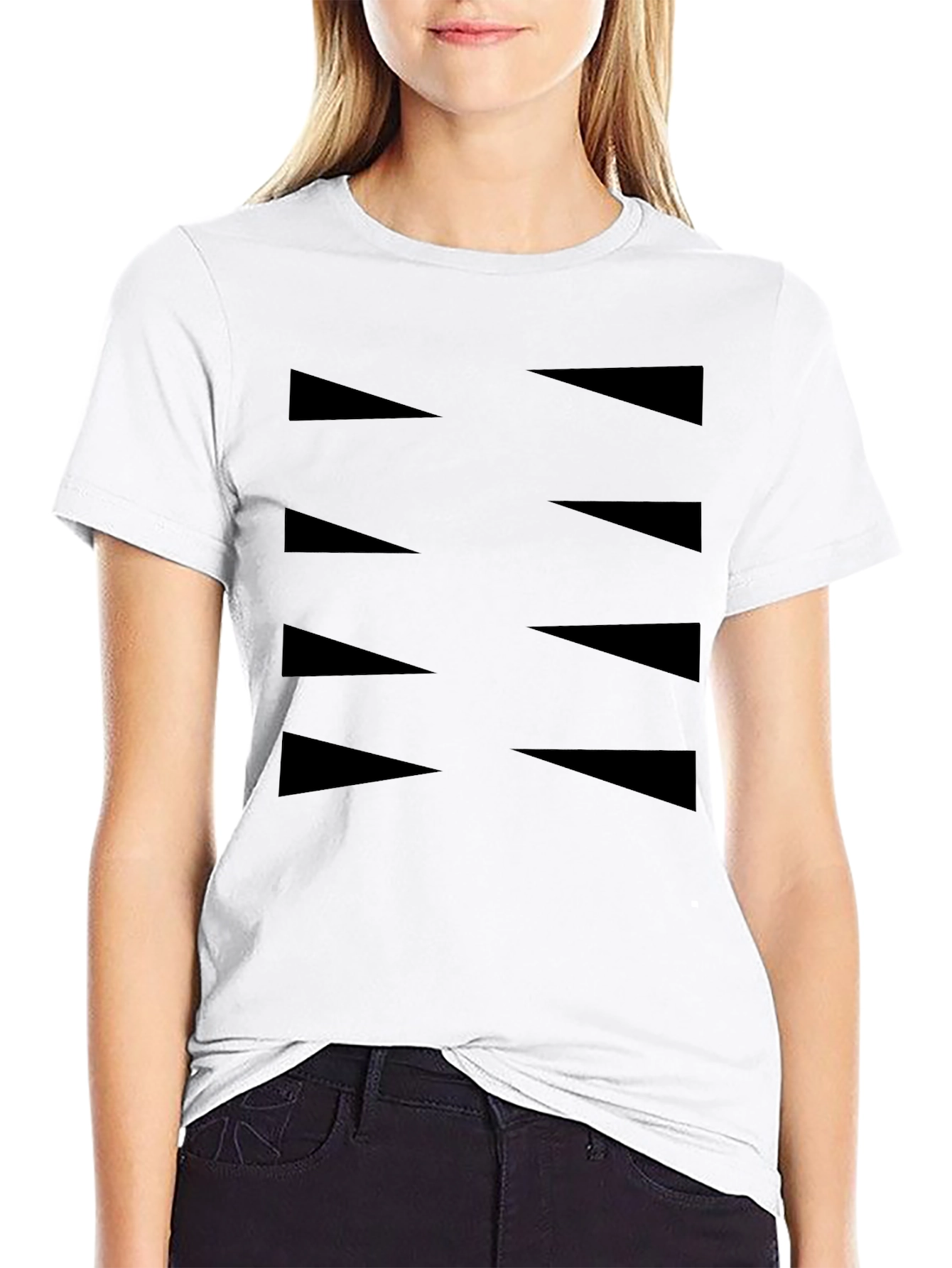 Mens Black Tee with Triangle Design