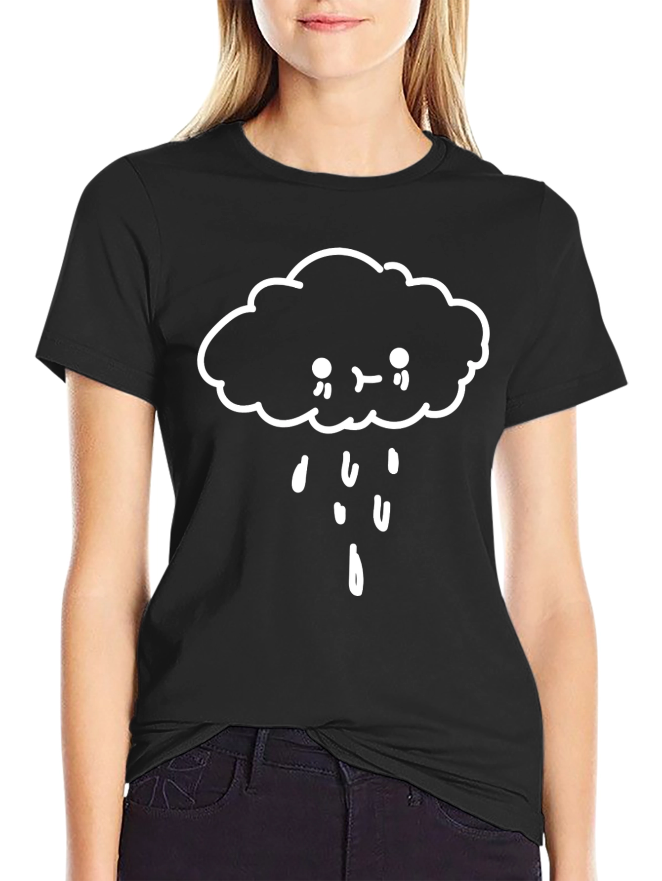 Sad Cloud Black Graphic Tee
